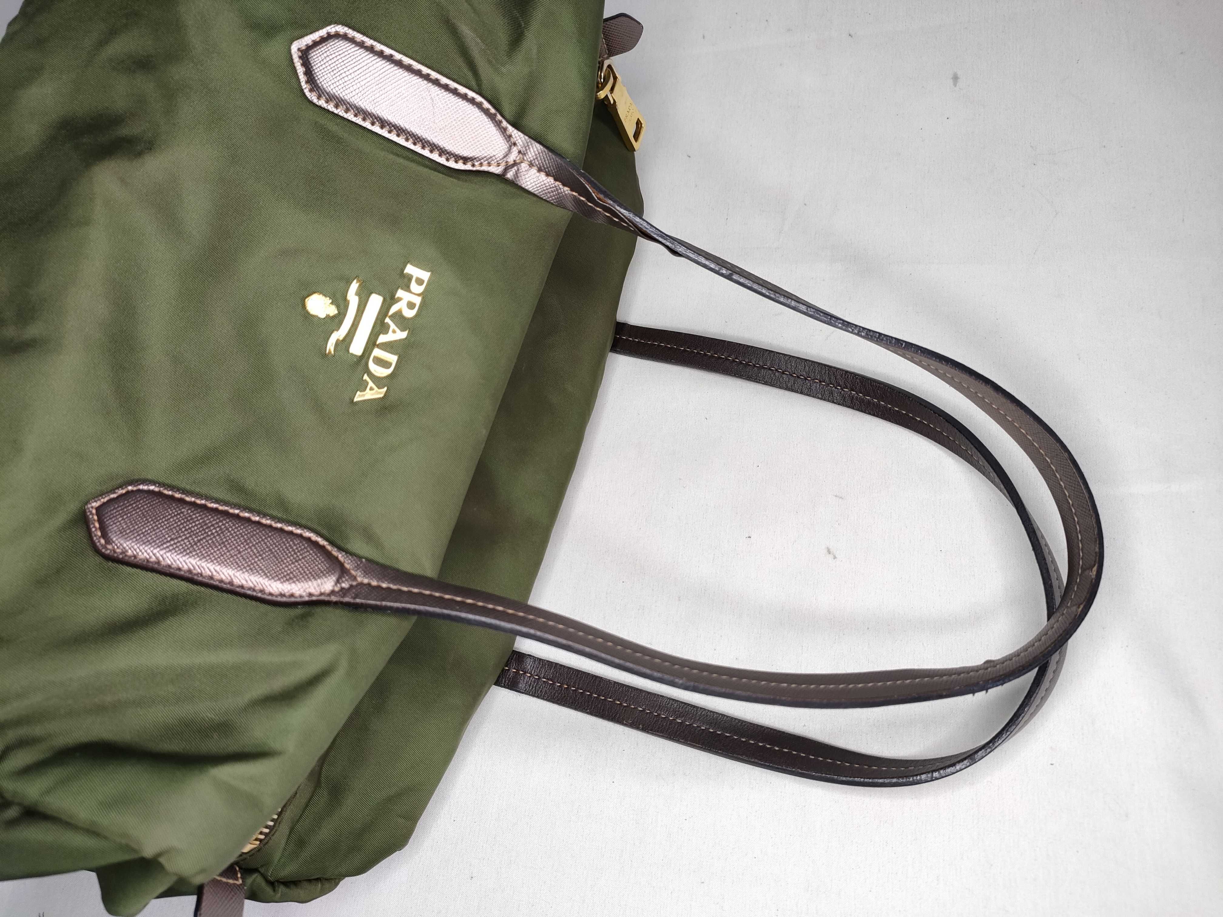 Nylon Shoulder Bag, Khaki, Triangle Logo, Prada Shoulder Bag — view 3