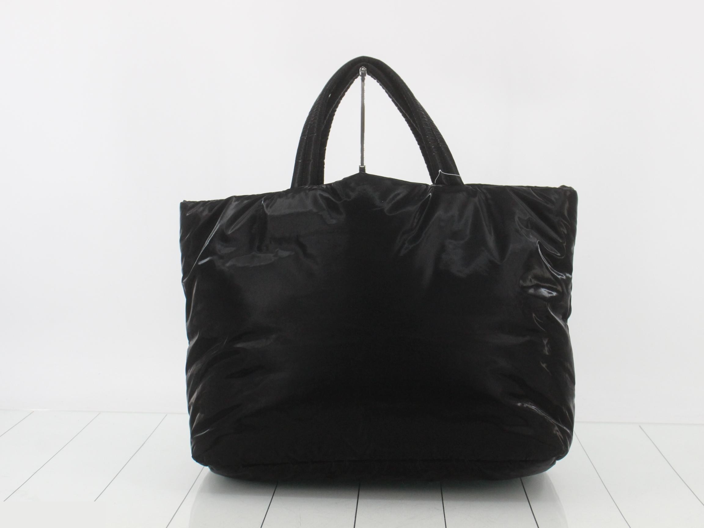 756269 Wide Puffer Black Tote Bag — view 2