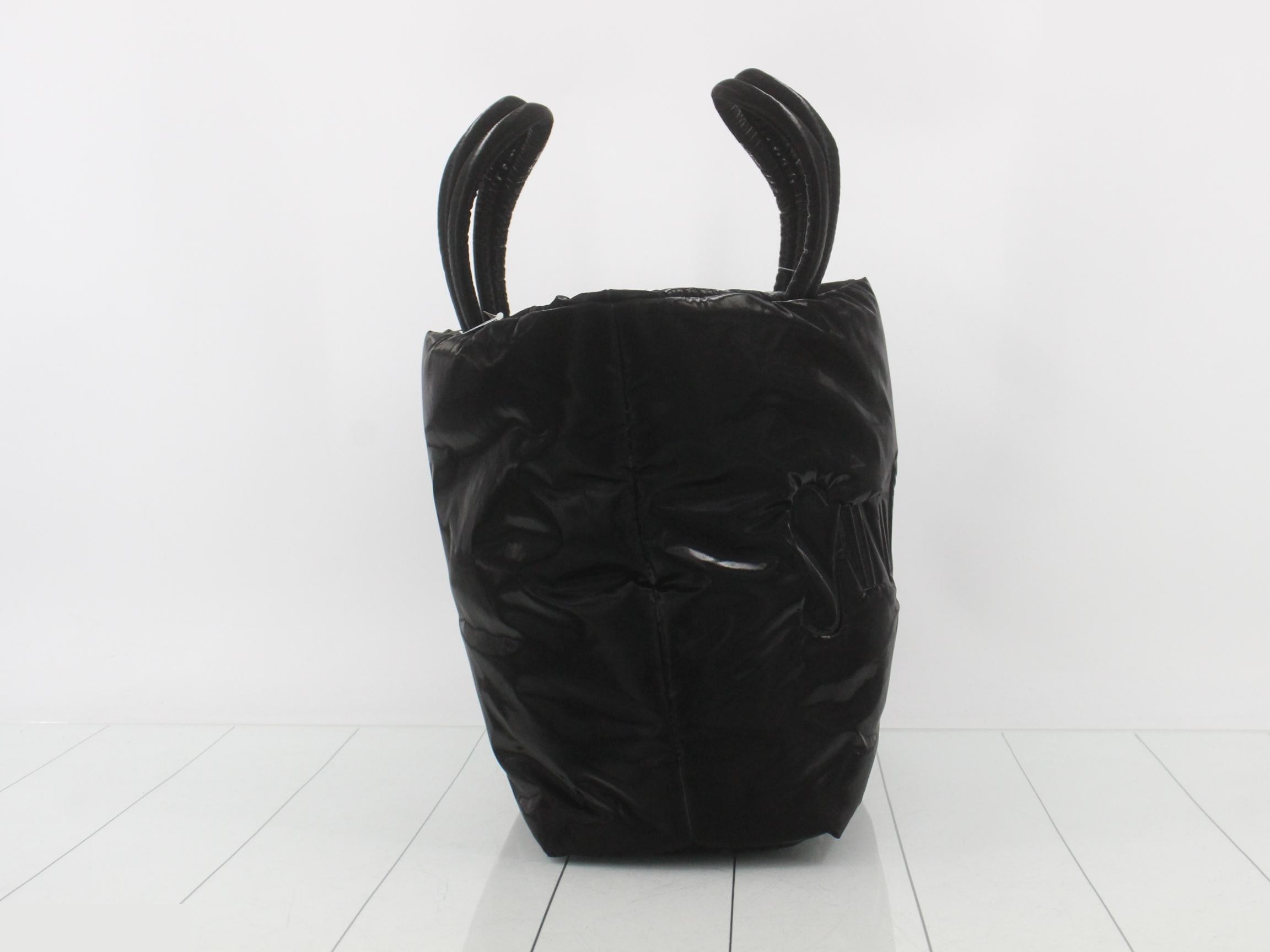 756269 Wide Puffer Black Tote Bag — view 4