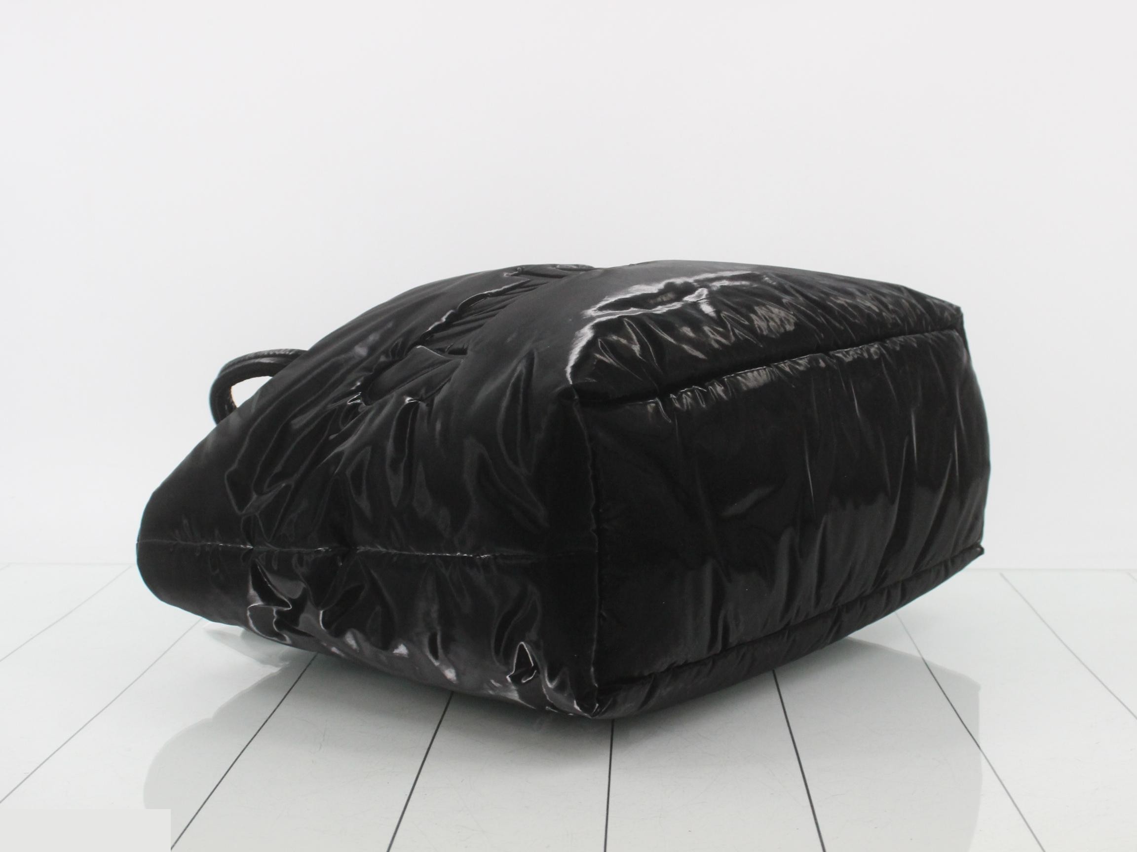 756269 Wide Puffer Black Tote Bag — view 5