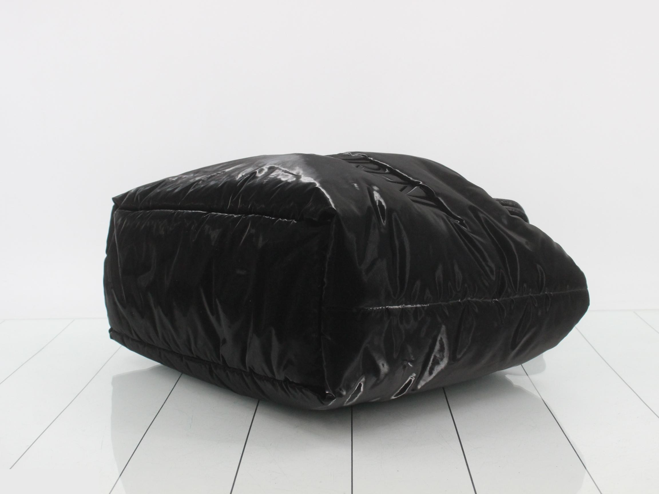 756269 Wide Puffer Black Tote Bag — view 6