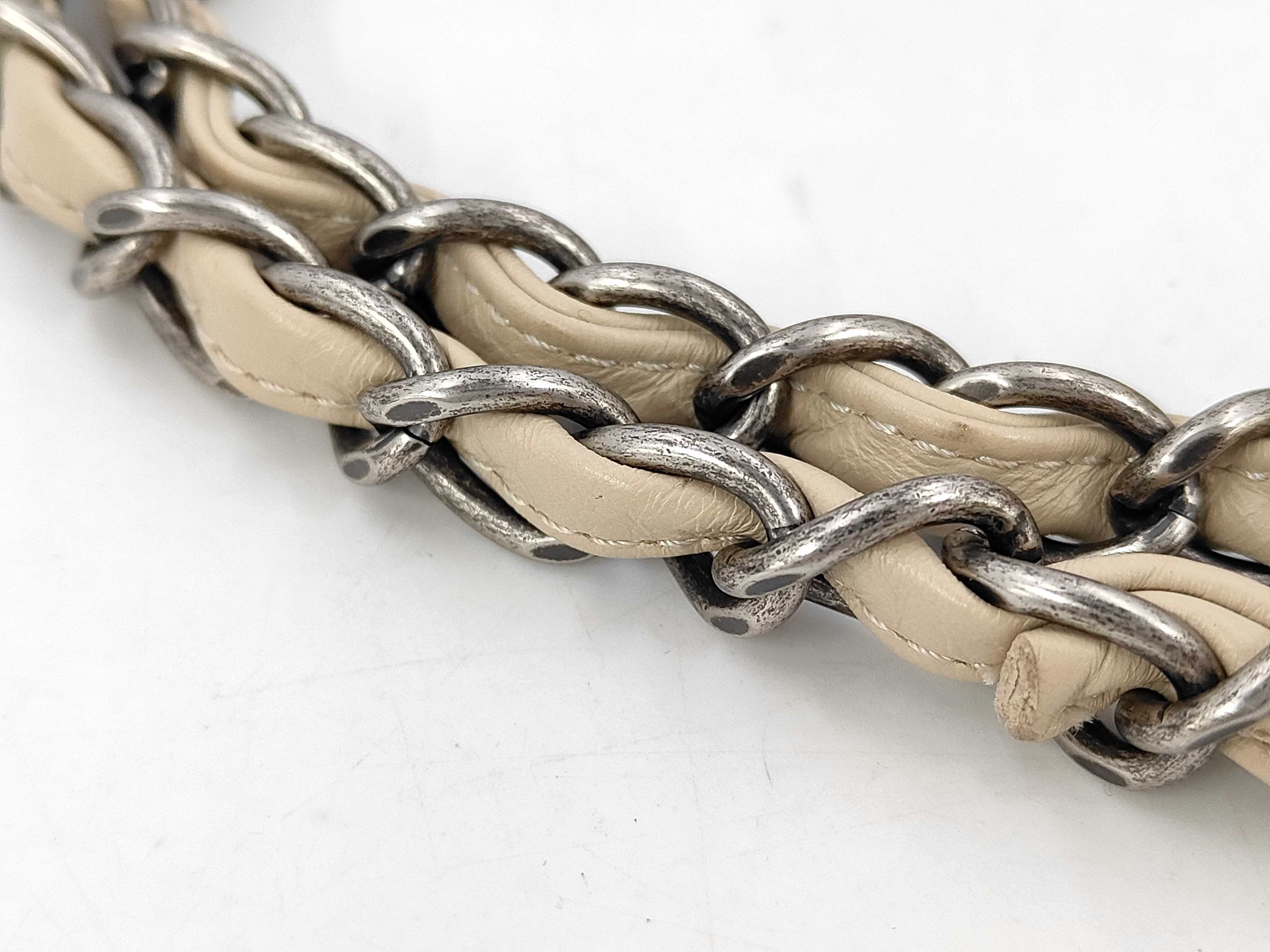 Matelassé Double Chain Shoulder Bag, Vintage Calfskin — view 4