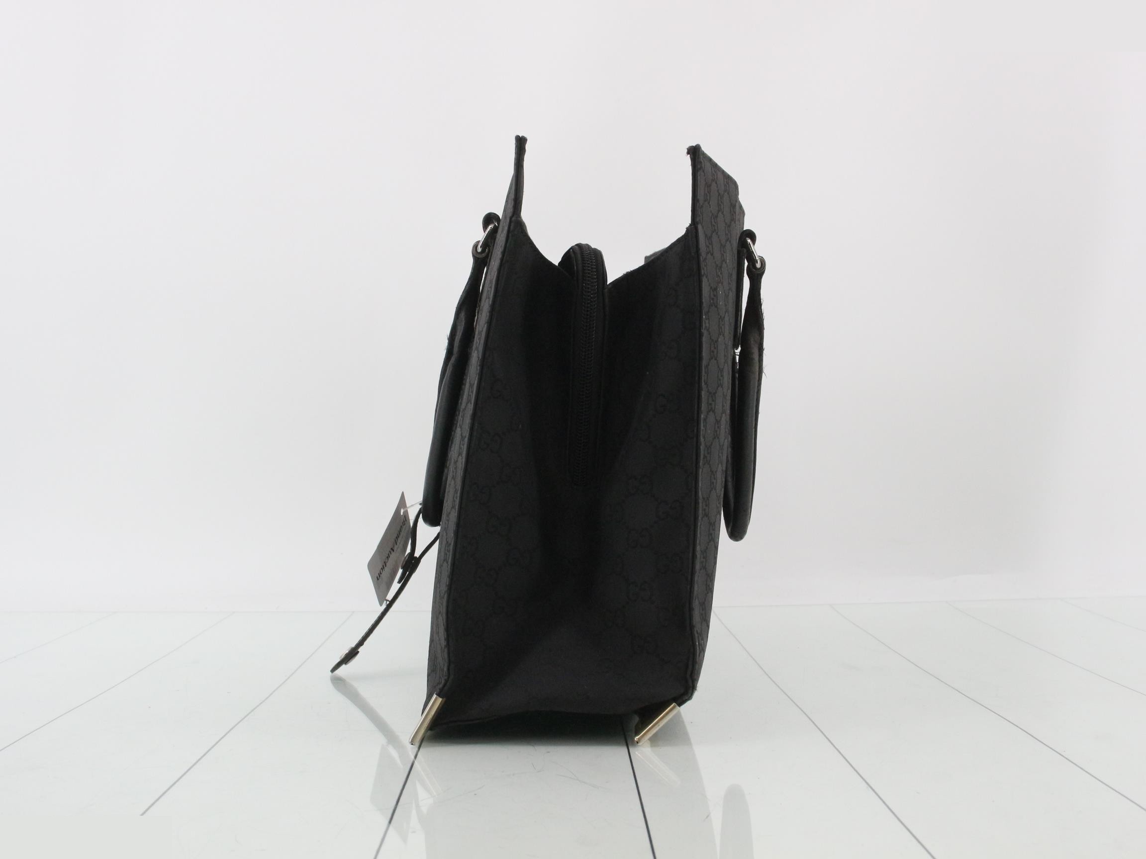 Nylon Canvas Handbag, Black, 190630, 502752 — view 3