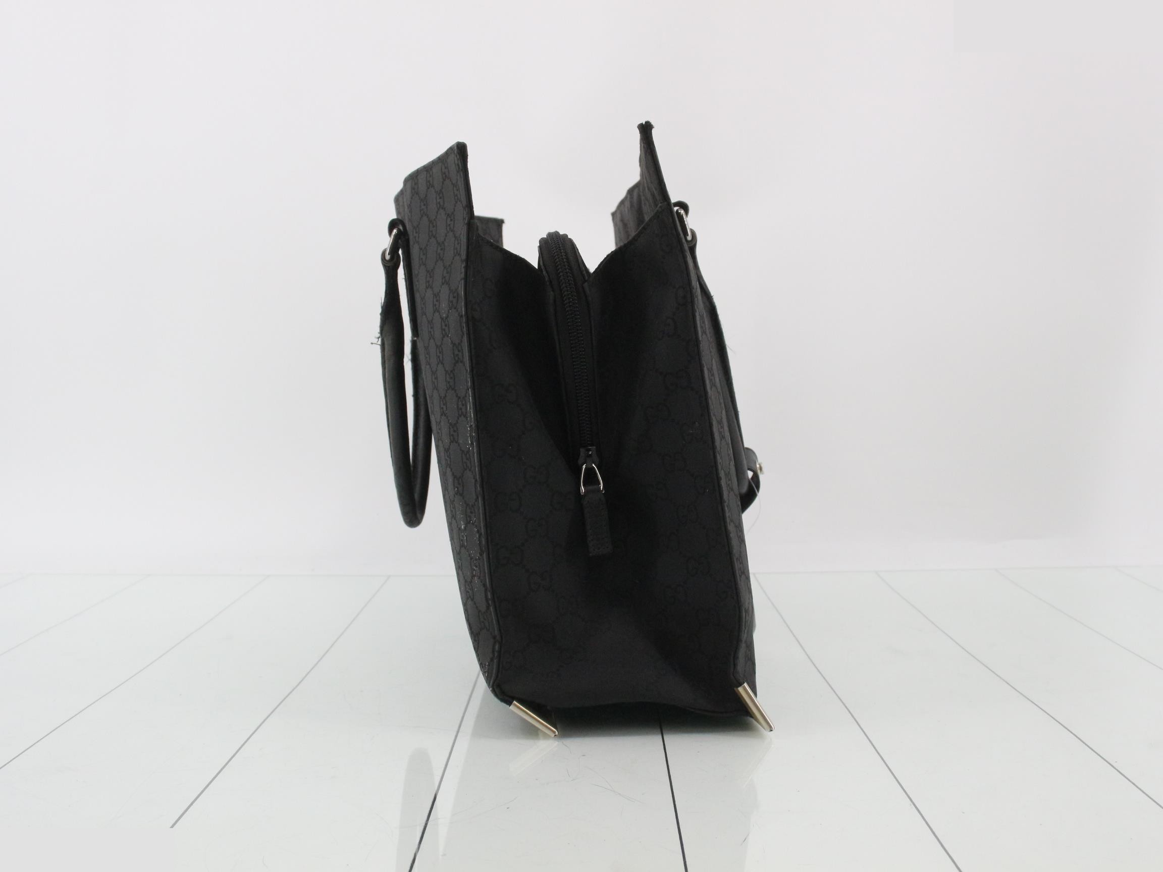 Nylon Canvas Handbag, Black, 190630, 502752 — view 4