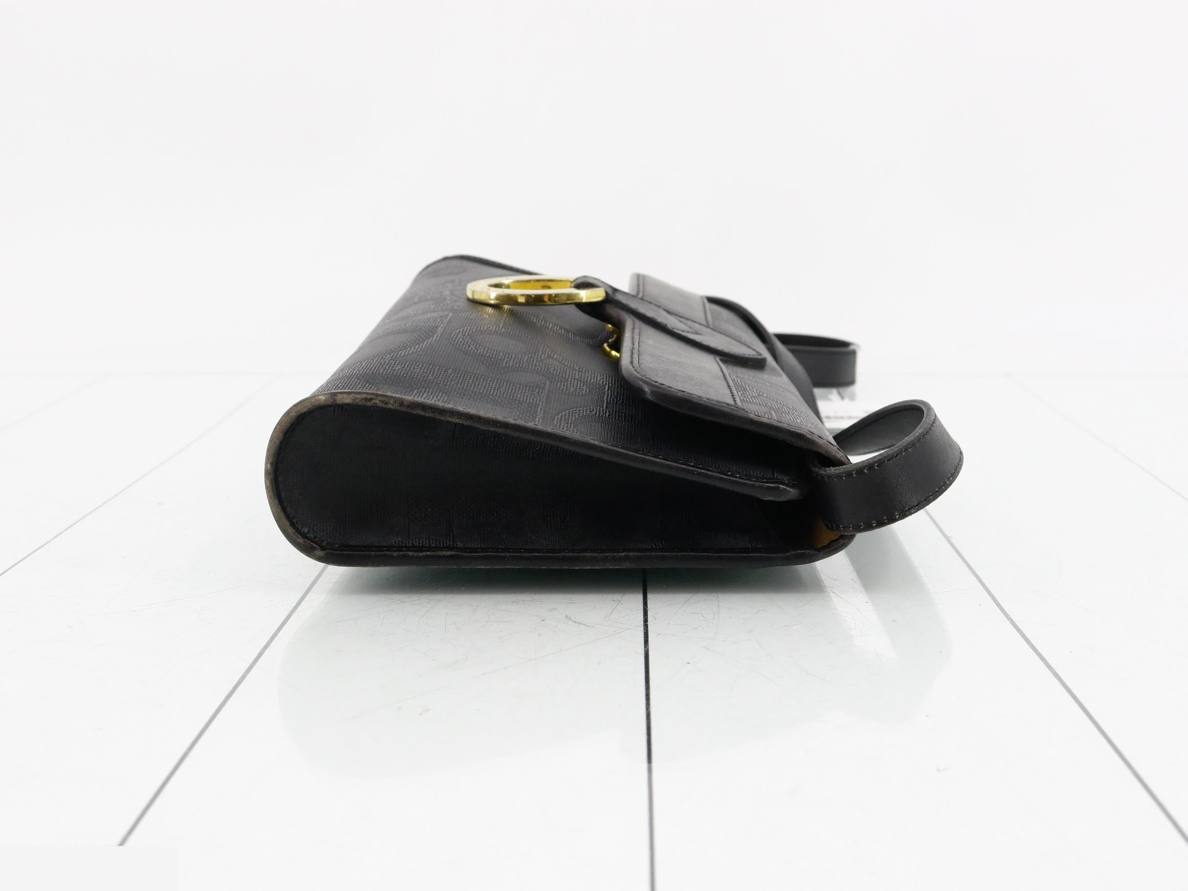 Trotter PVC Shoulder Bag, Black — view 3