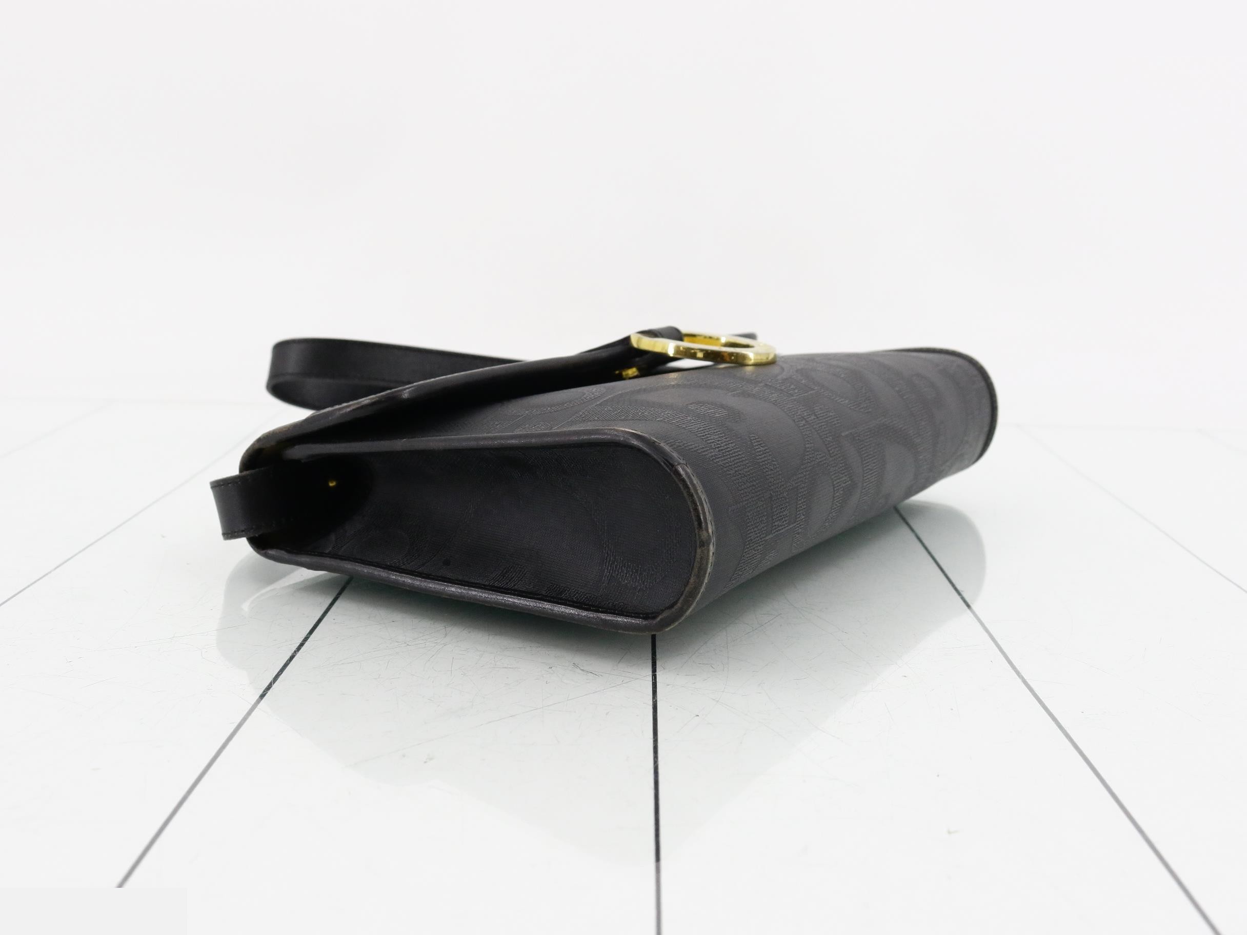 Trotter PVC Shoulder Bag, Black — view 5