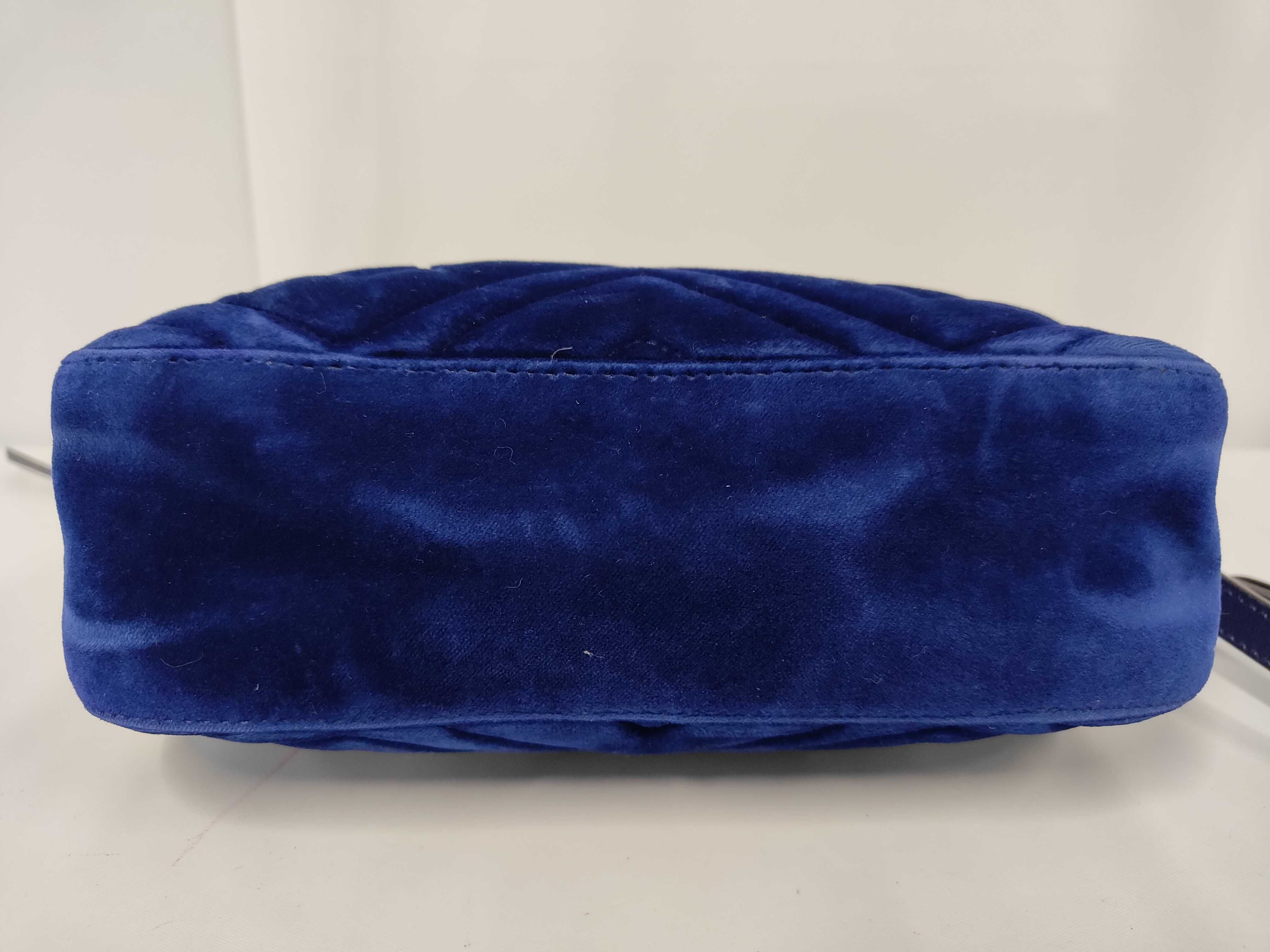 GG Marmont Velour Shoulder Bag (Blue) — view 7