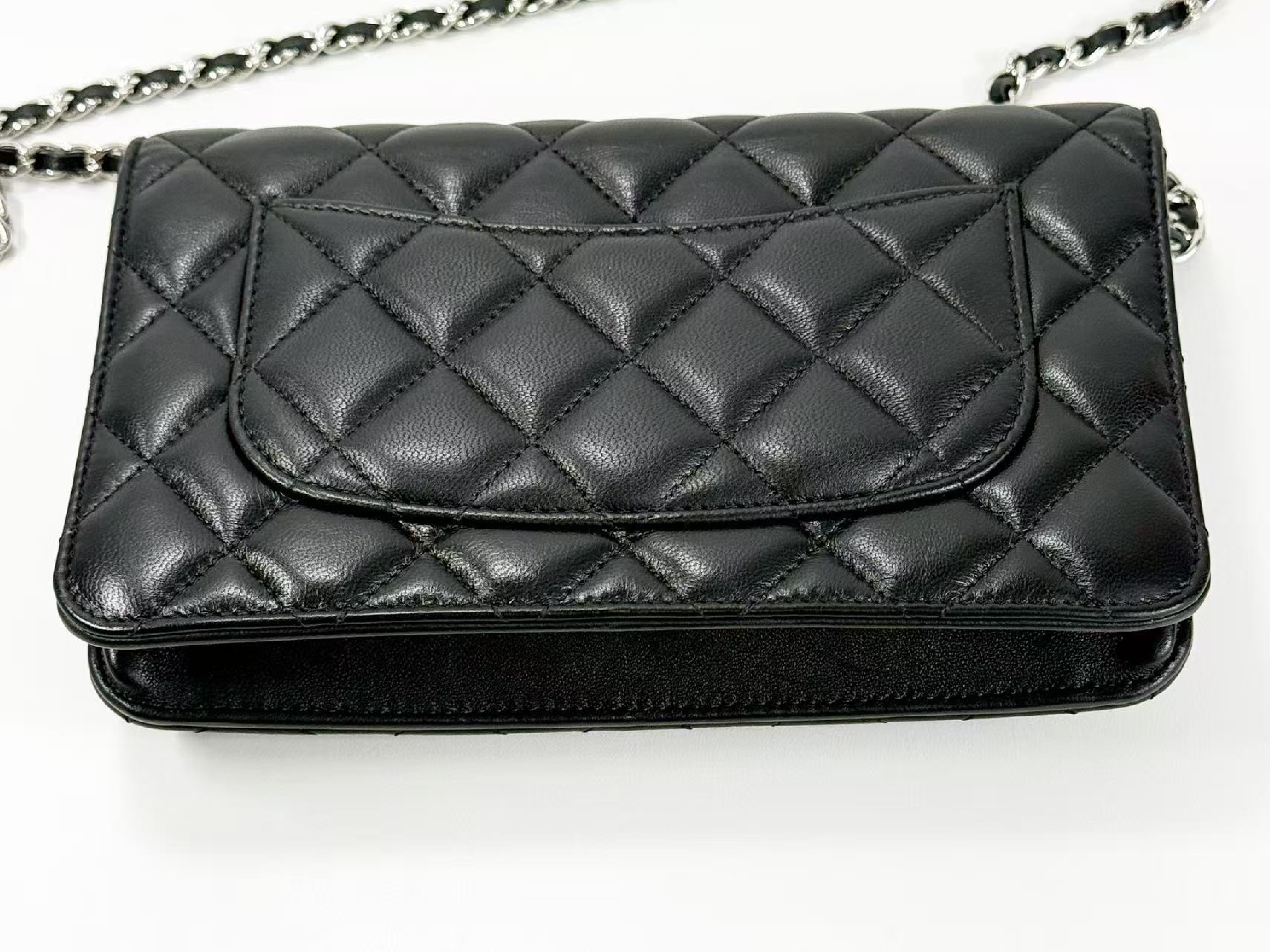 Black Matelassé Shoulder Bag, New Hardware, WOC, Approx. 19cm W, Serial Number 31-series [Box, Dust Bag, Booklet, and Sticker Included], Silver Hardware, 31122710 — view 12