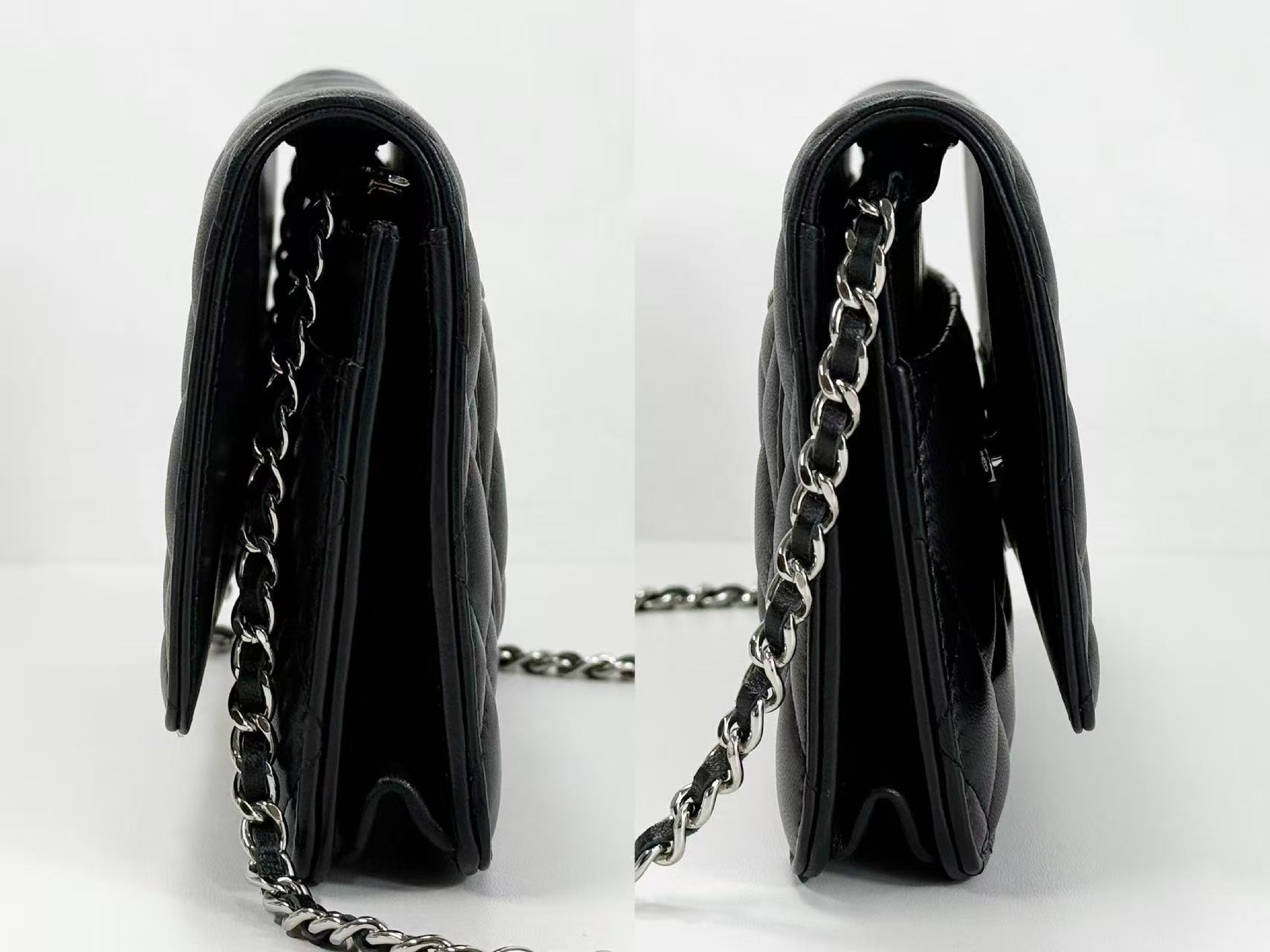 Black Matelassé Shoulder Bag, New Hardware, WOC, Approx. 19cm W, Serial Number 31-series [Box, Dust Bag, Booklet, and Sticker Included], Silver Hardware, 31122710 — view 13
