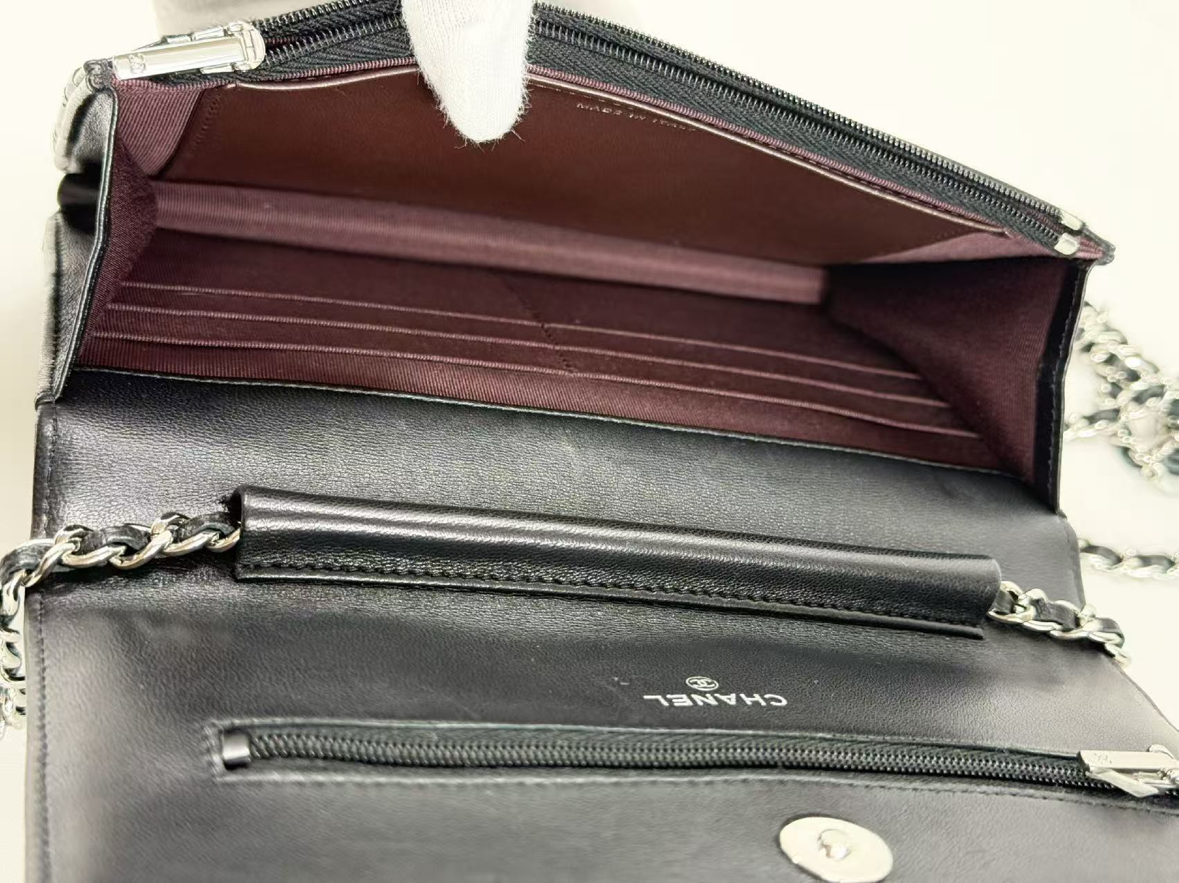 Black Matelassé Shoulder Bag, New Hardware, WOC, Approx. 19cm W, Serial Number 31-series [Box, Dust Bag, Booklet, and Sticker Included], Silver Hardware, 31122710 — view 15