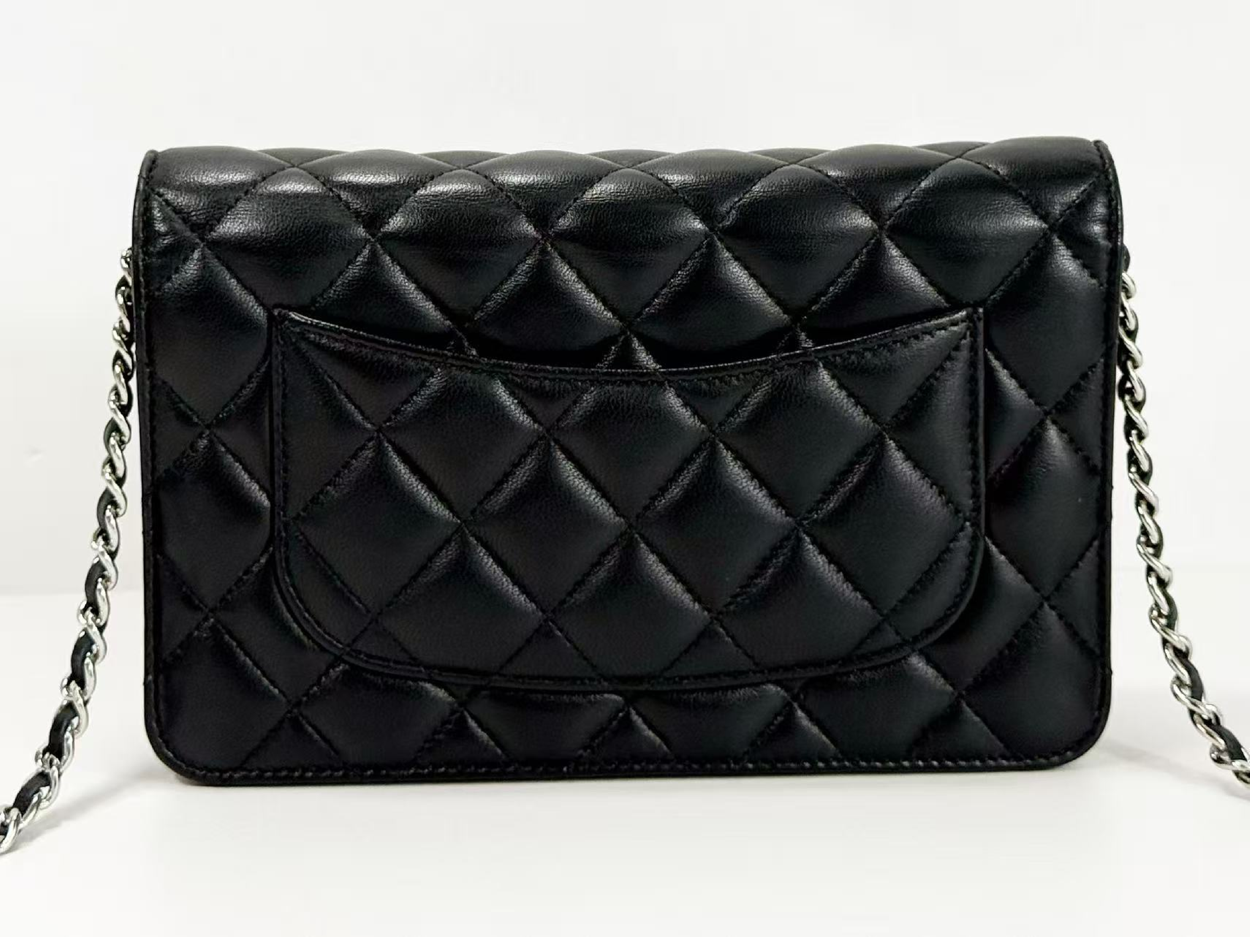 Black Matelassé Shoulder Bag, New Hardware, WOC, Approx. 19cm W, Serial Number 31-series [Box, Dust Bag, Booklet, and Sticker Included], Silver Hardware, 31122710 — view 3