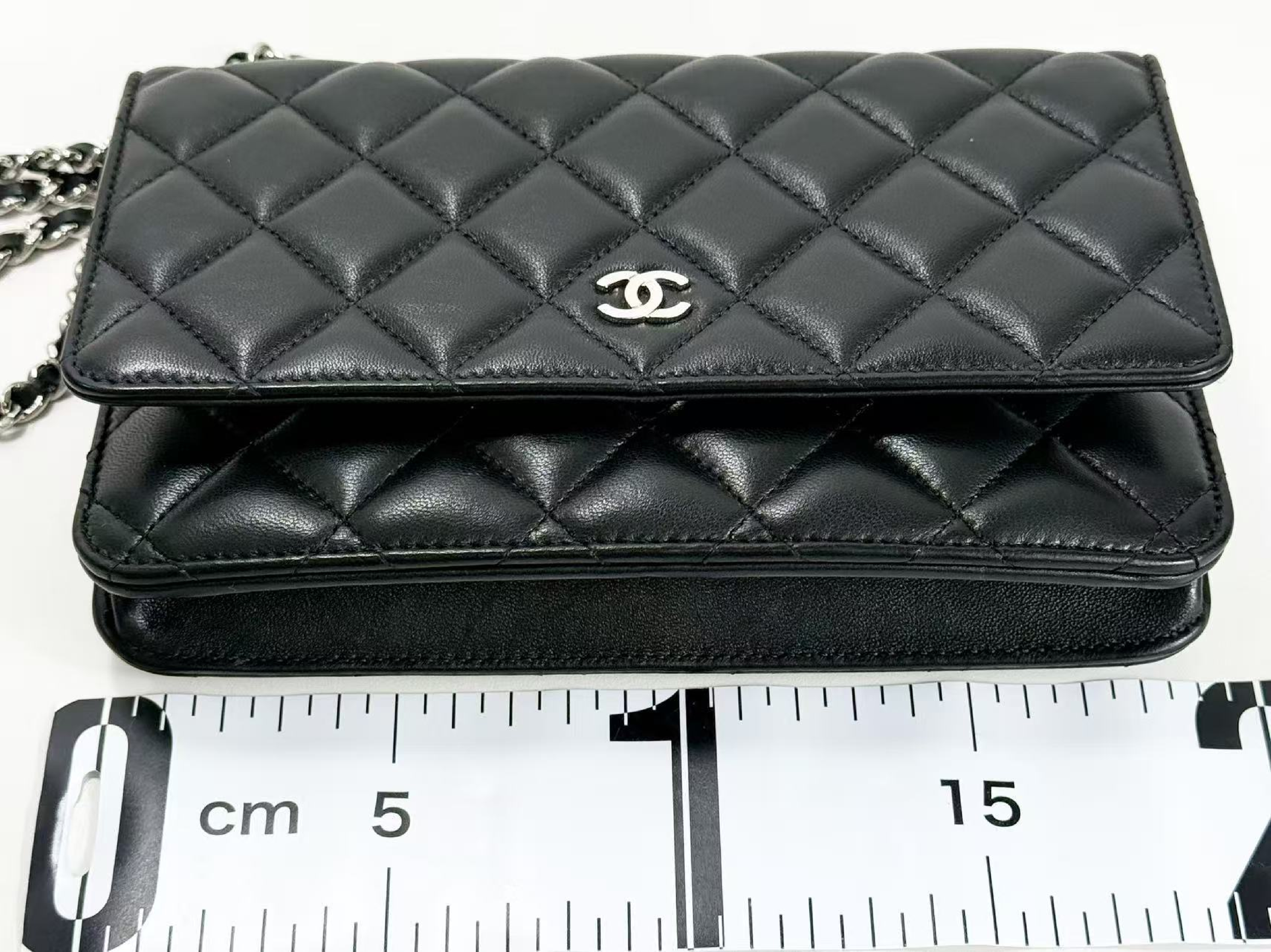 Black Matelassé Shoulder Bag, New Hardware, WOC, Approx. 19cm W, Serial Number 31-series [Box, Dust Bag, Booklet, and Sticker Included], Silver Hardware, 31122710 — view 4