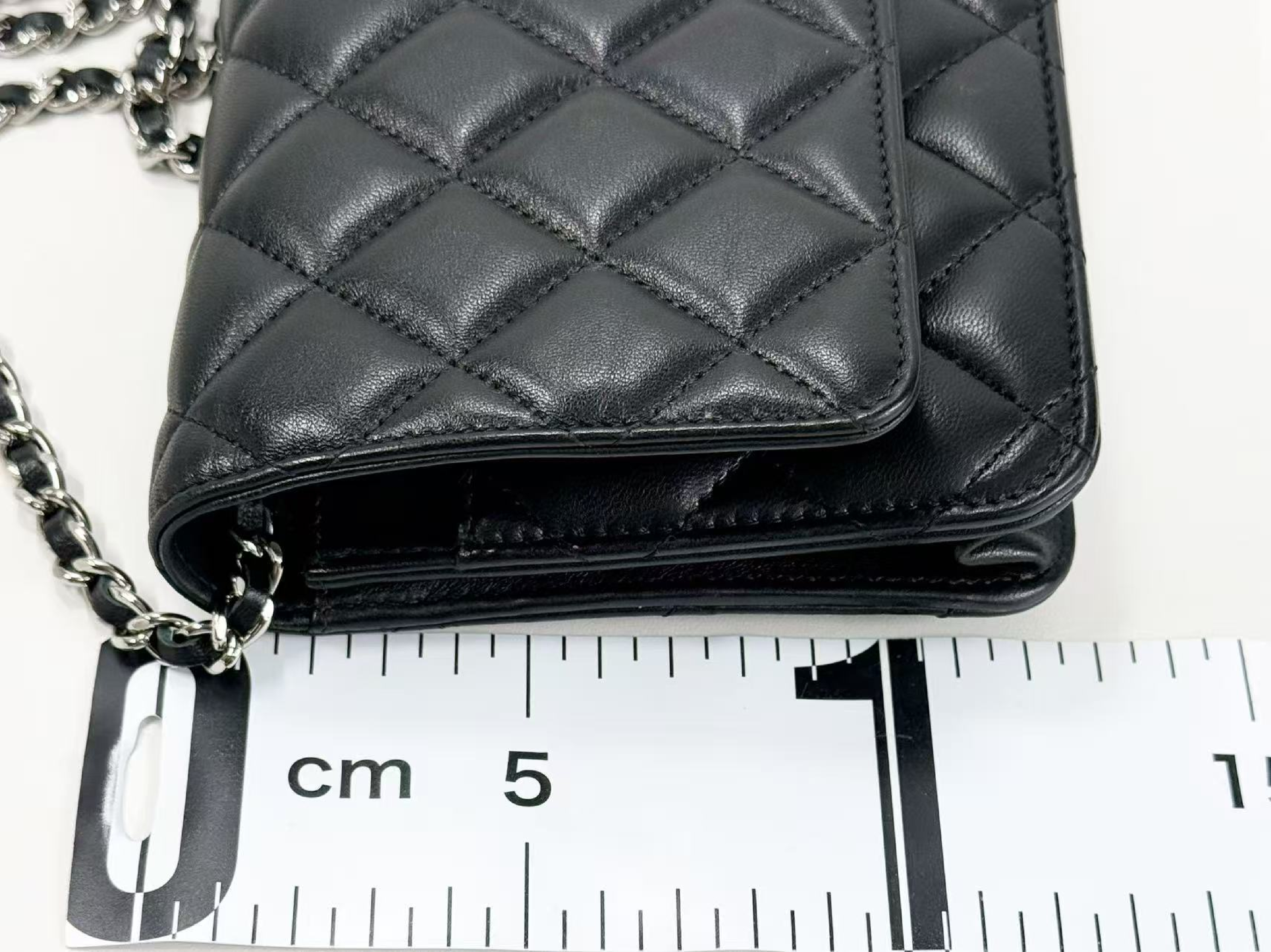 Black Matelassé Shoulder Bag, New Hardware, WOC, Approx. 19cm W, Serial Number 31-series [Box, Dust Bag, Booklet, and Sticker Included], Silver Hardware, 31122710 — view 5