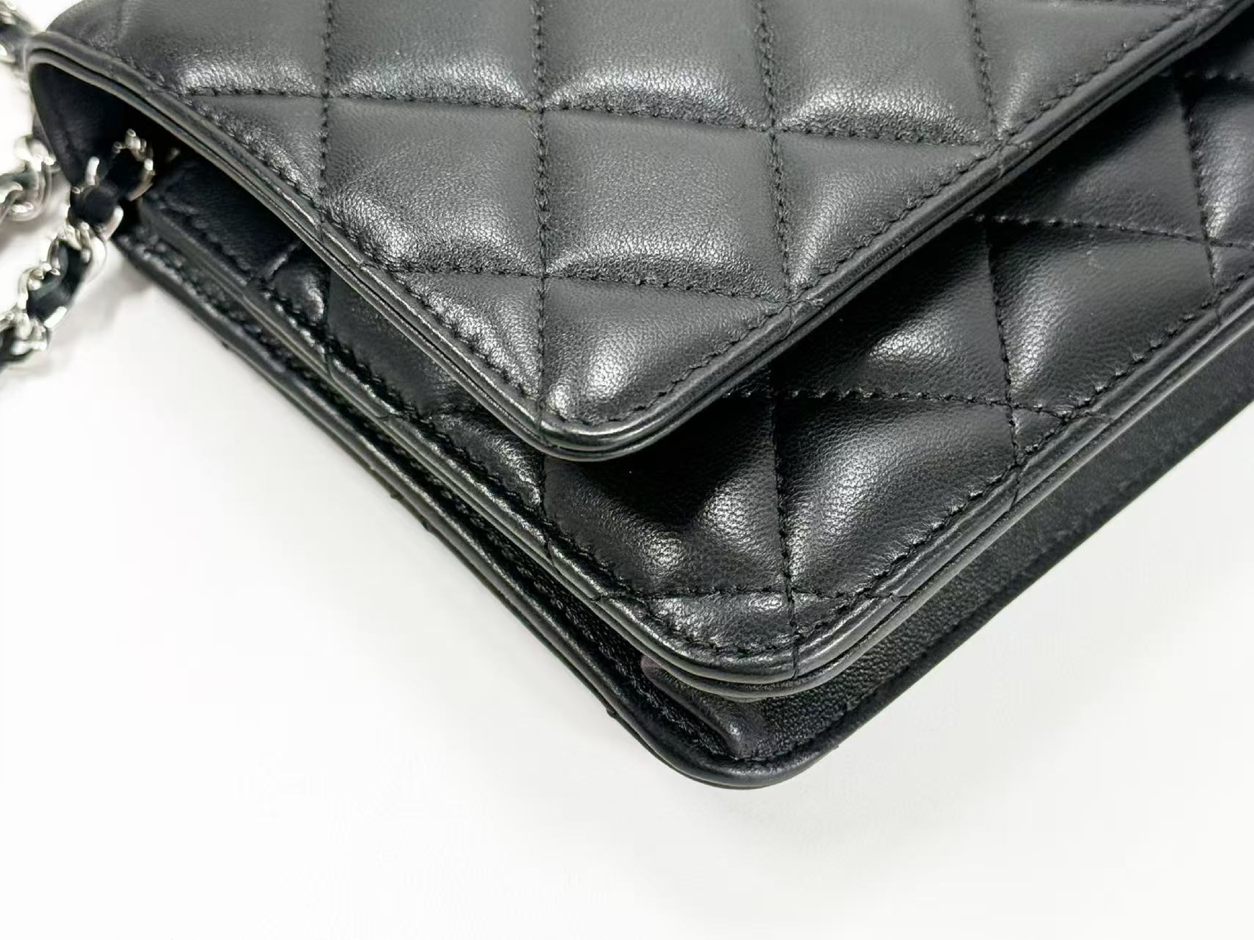 Black Matelassé Shoulder Bag, New Hardware, WOC, Approx. 19cm W, Serial Number 31-series [Box, Dust Bag, Booklet, and Sticker Included], Silver Hardware, 31122710 — view 10