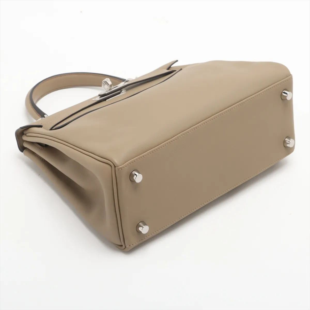 [Individually wrapped] Hermes Kelly 25 LeTourne Vaux Swift Beige Marfa Silver Hardware W:2024 XS4869 — view 4