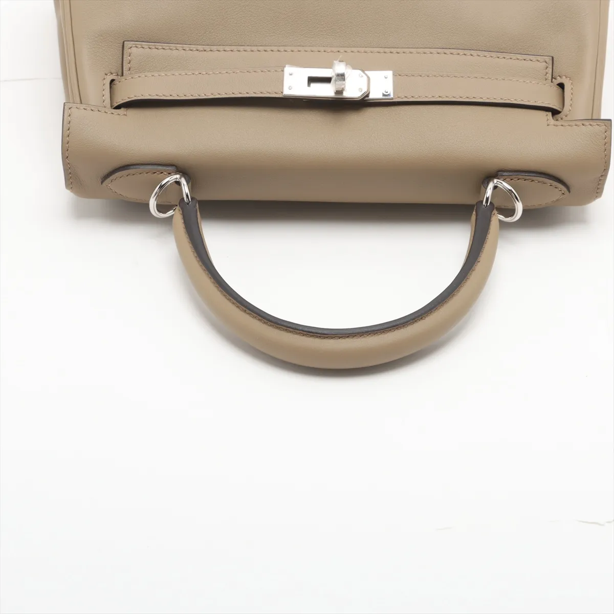 [Individually wrapped] Hermes Kelly 25 LeTourne Vaux Swift Beige Marfa Silver Hardware W:2024 XS4869 — view 5