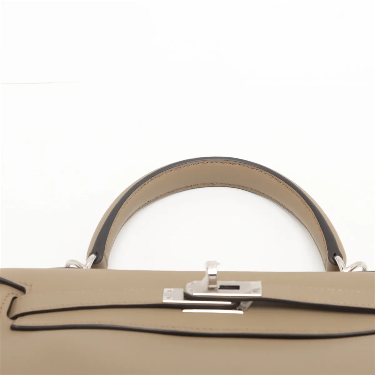 [Individually wrapped] Hermes Kelly 25 LeTourne Vaux Swift Beige Marfa Silver Hardware W:2024 XS4869 — view 6