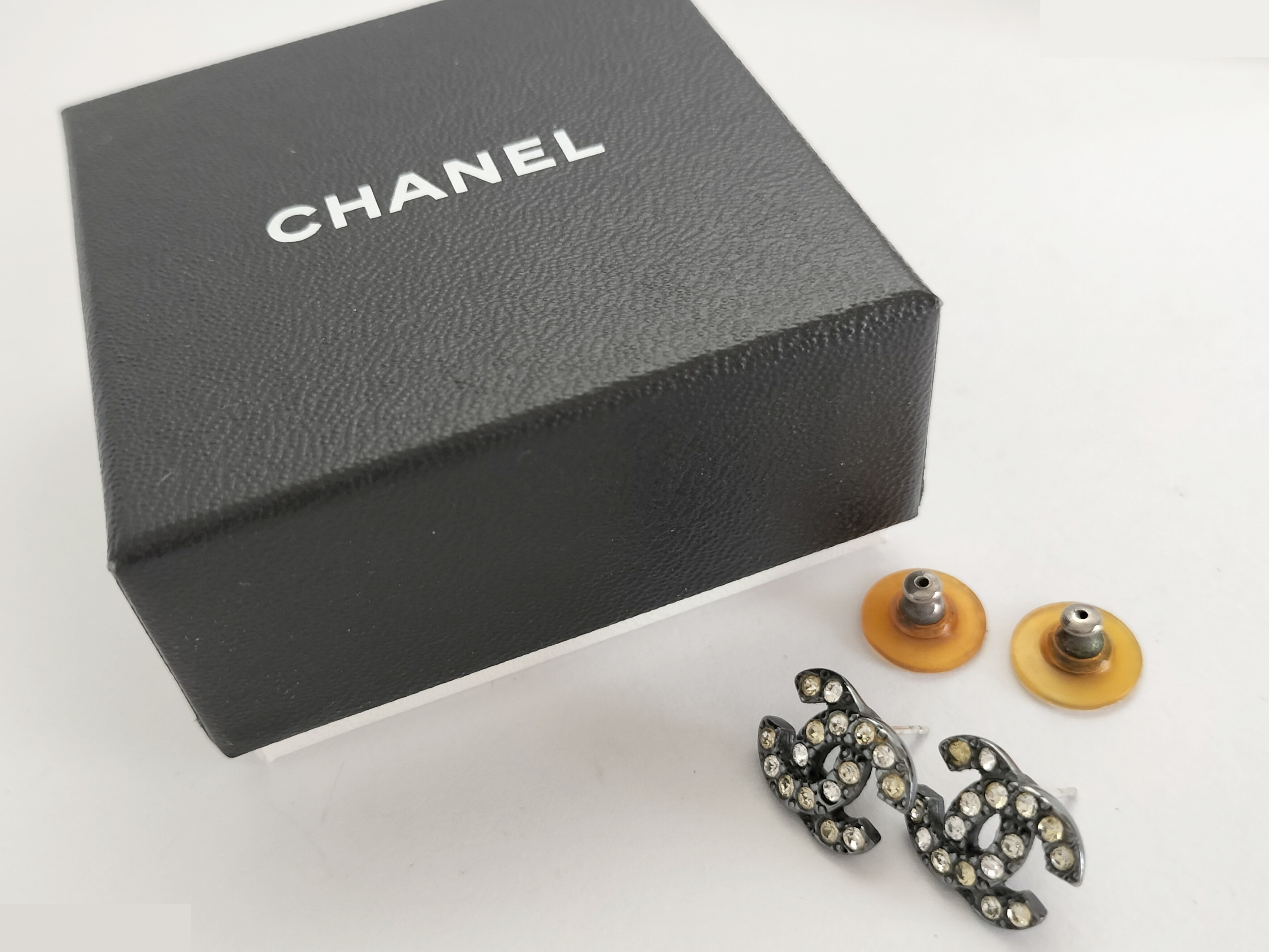 Coco rhinestone silver earrings — view 2