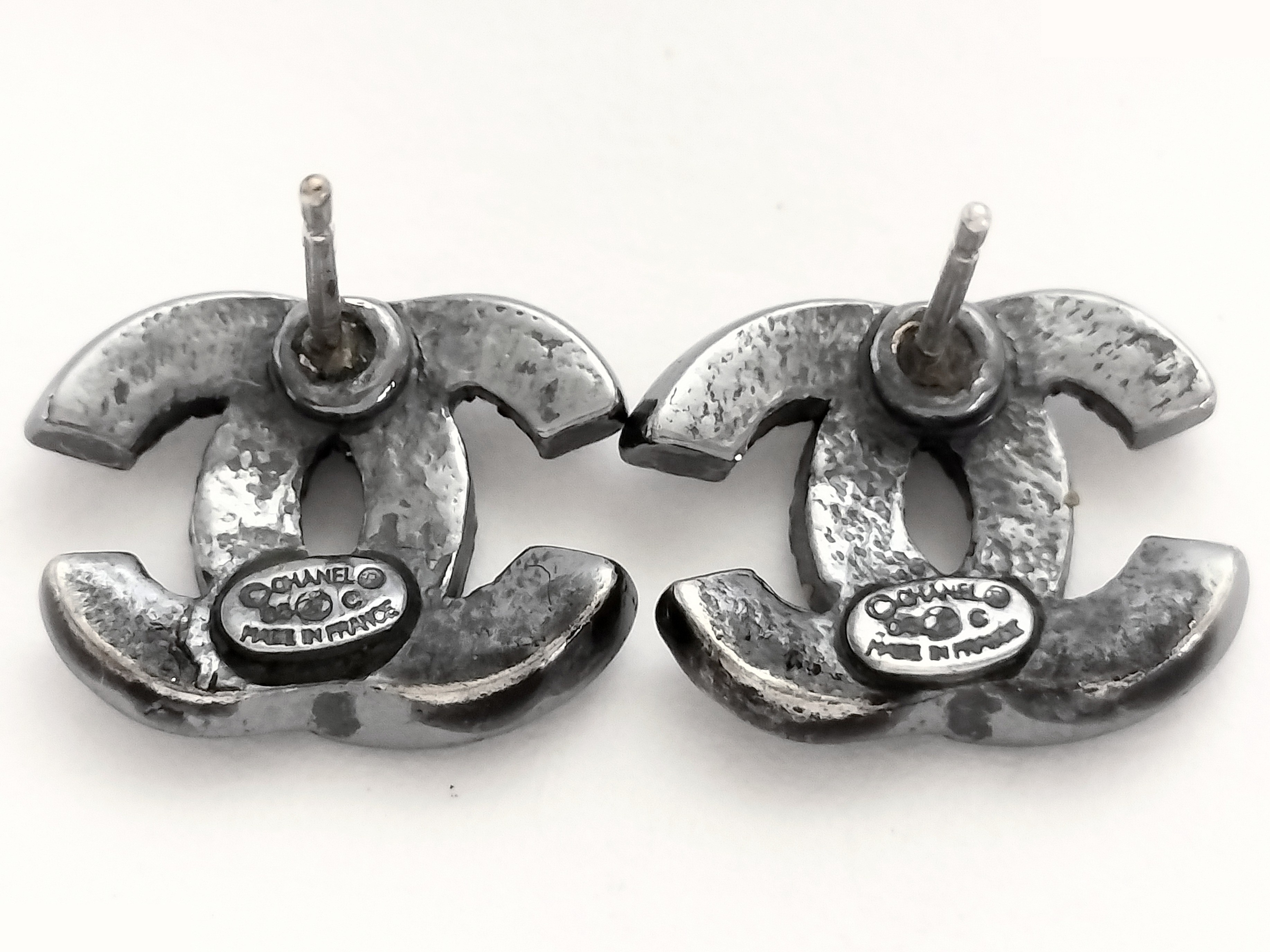 Coco rhinestone silver earrings — view 3