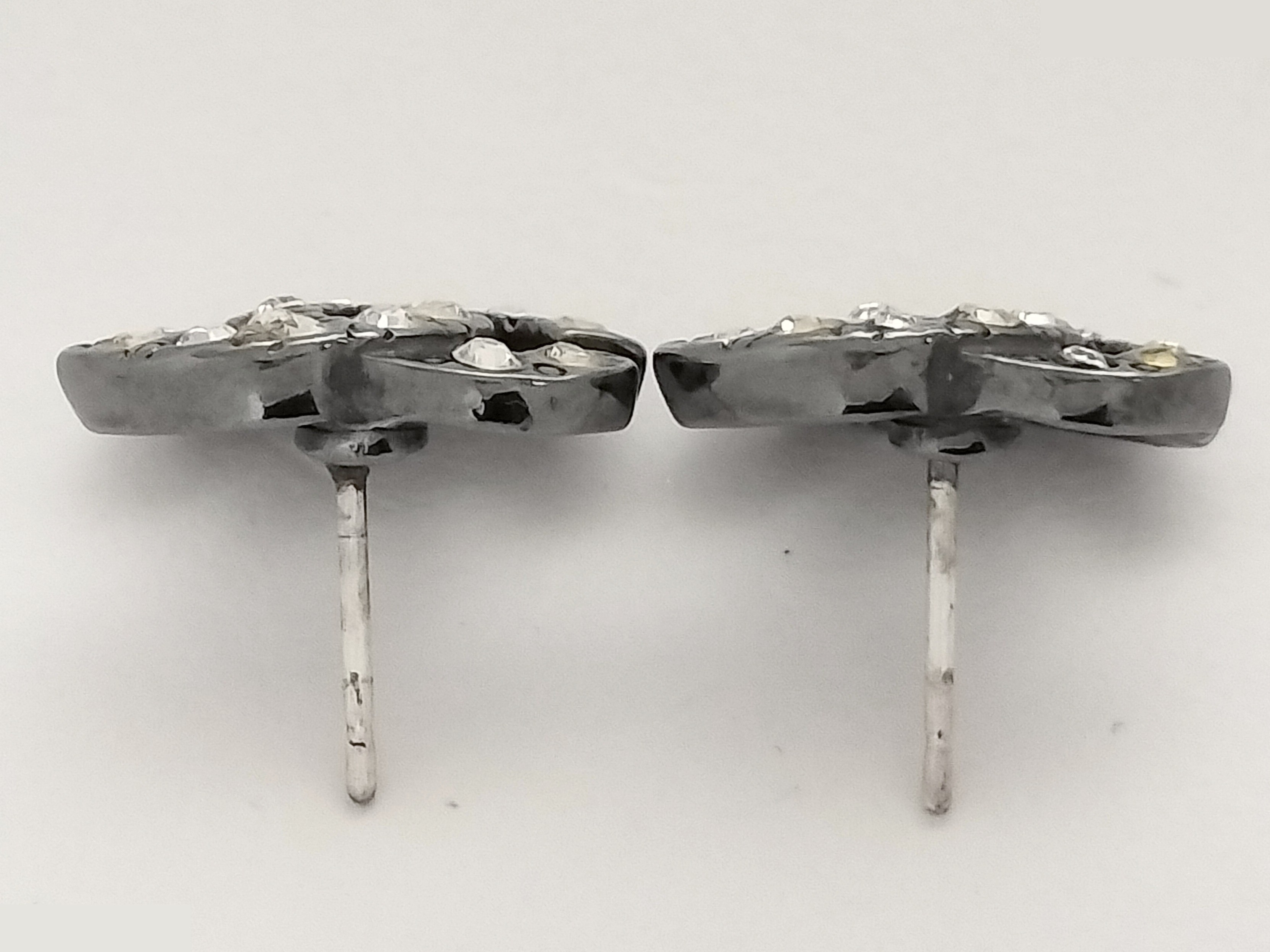 Coco rhinestone silver earrings — view 4