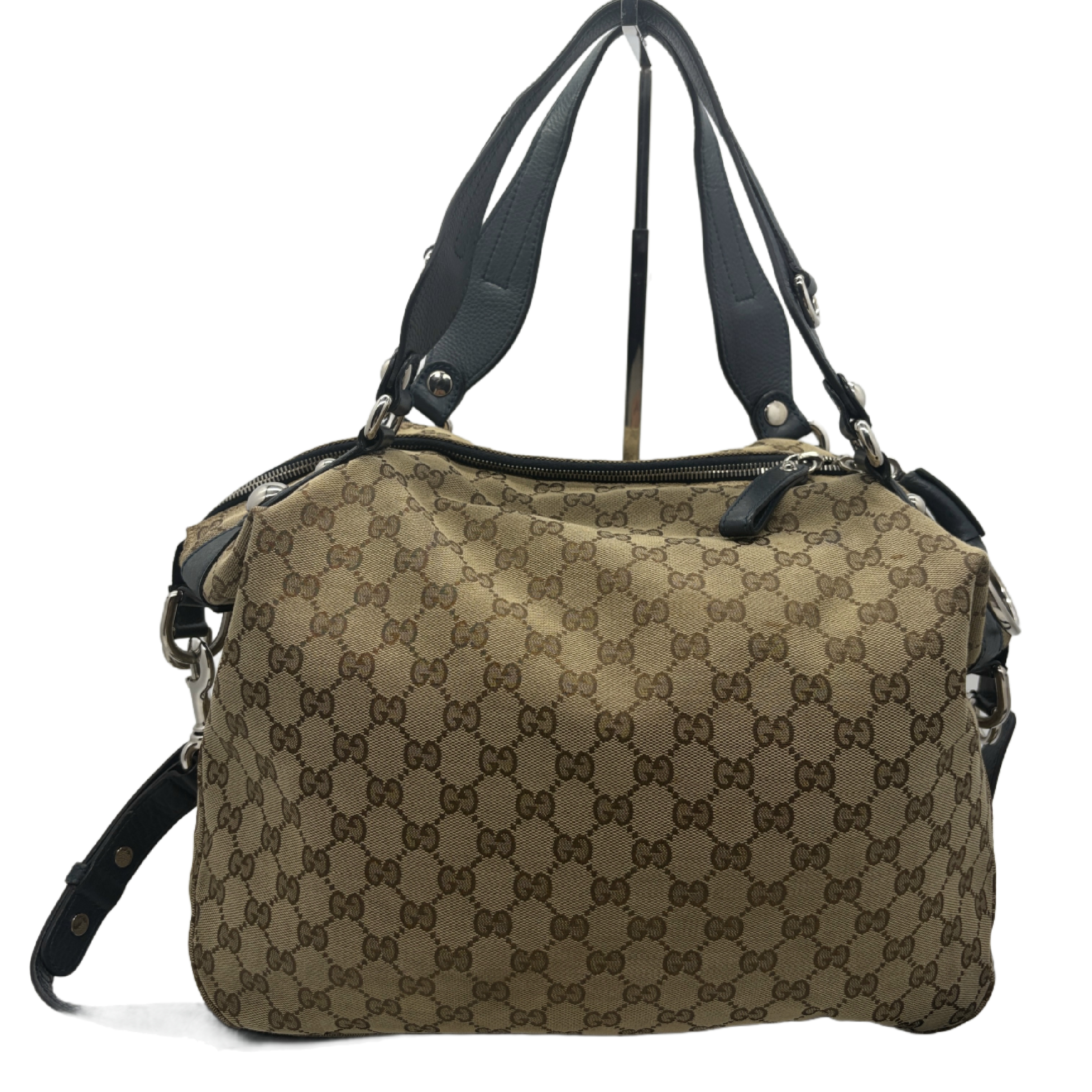 GG Canvas Studded Horsebit Charm Handbag Shoulder Bag — view 2