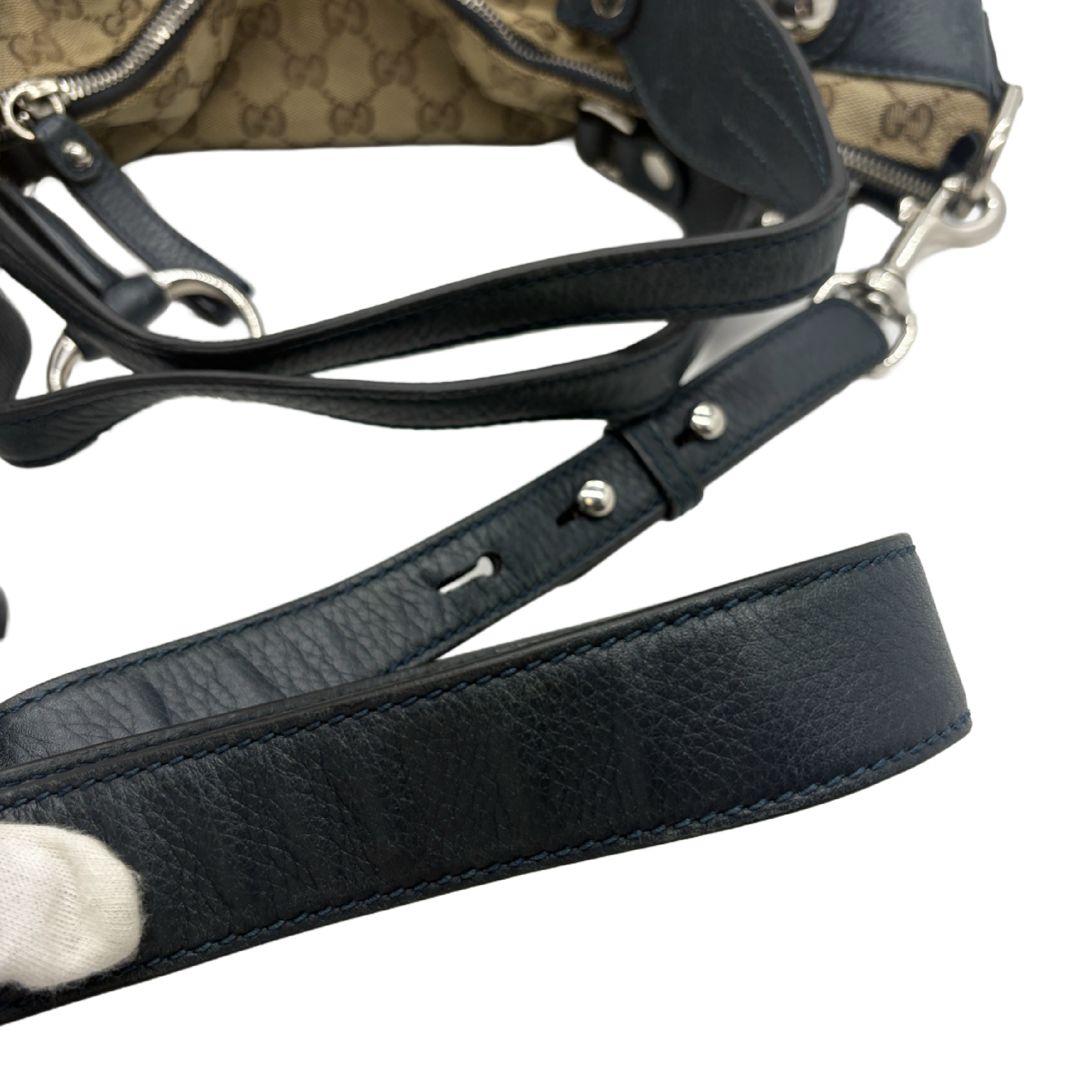 GG Canvas Studded Horsebit Charm Handbag Shoulder Bag — view 11