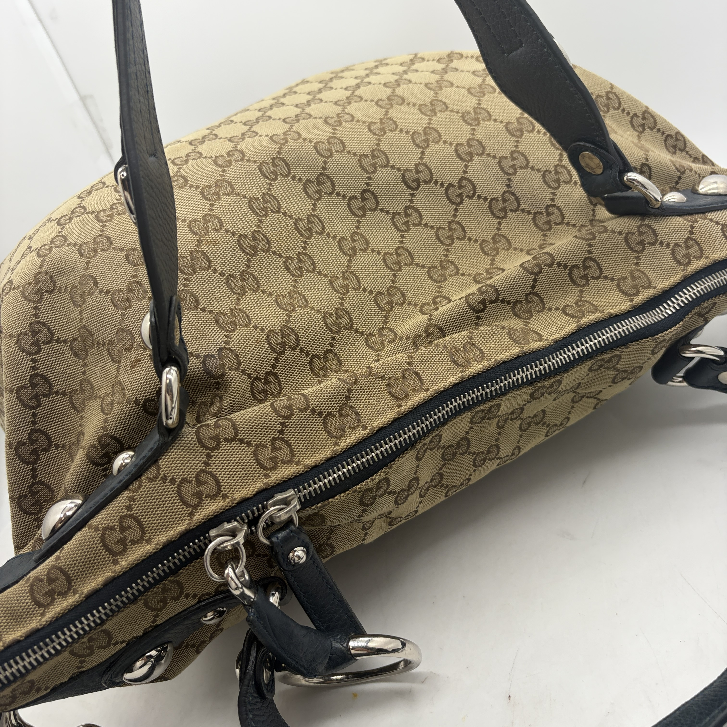 GG Canvas Studded Horsebit Charm Handbag Shoulder Bag — view 12