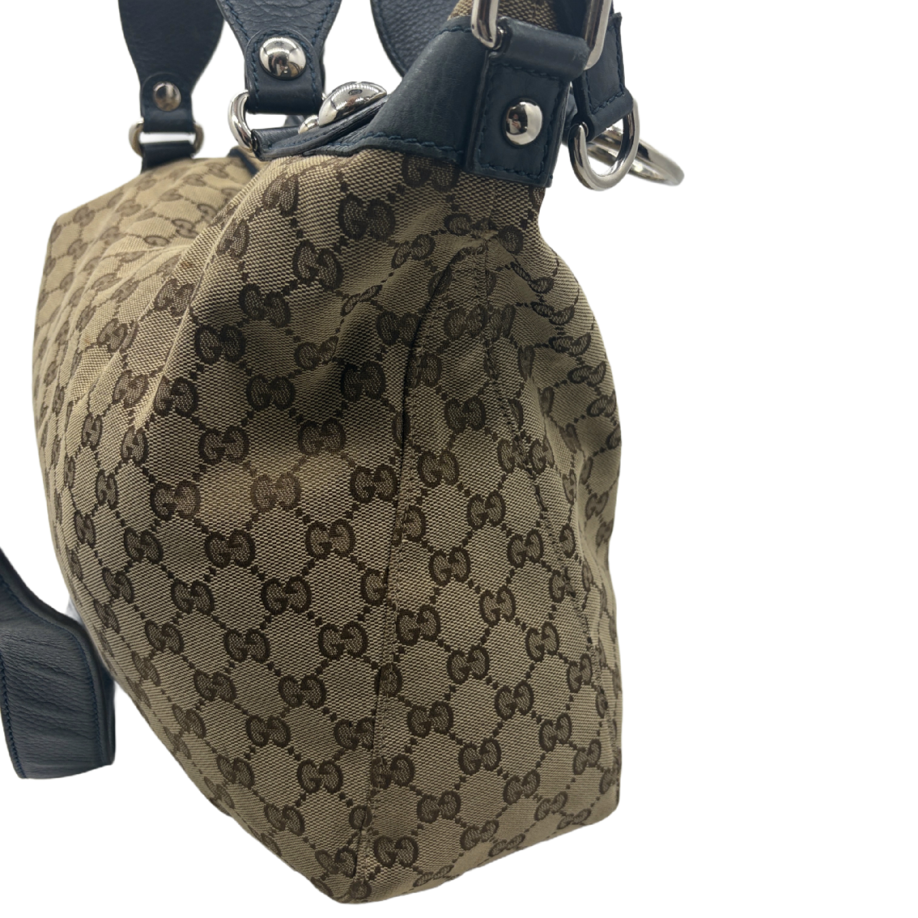 GG Canvas Studded Horsebit Charm Handbag Shoulder Bag — view 3