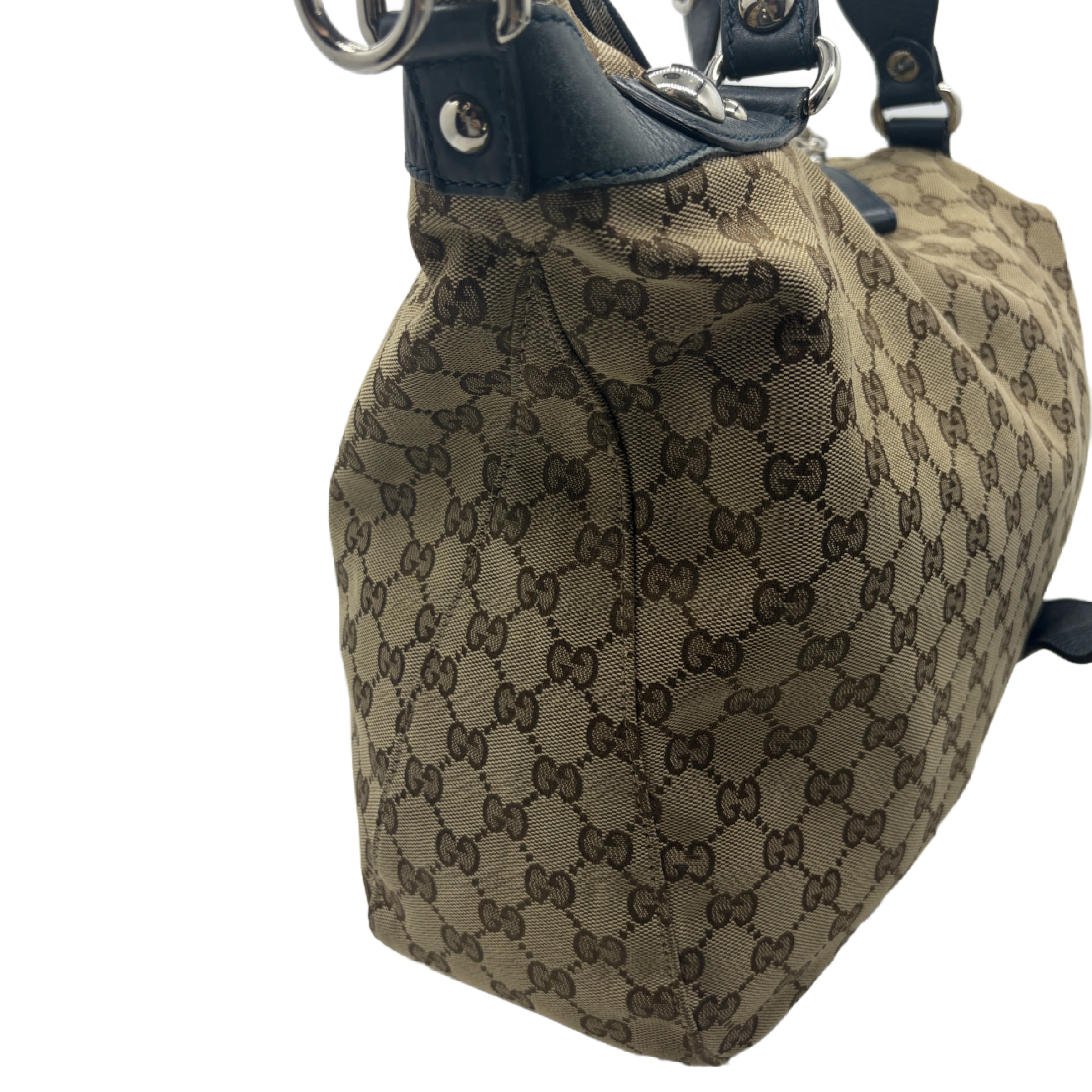 GG Canvas Studded Horsebit Charm Handbag Shoulder Bag — view 4