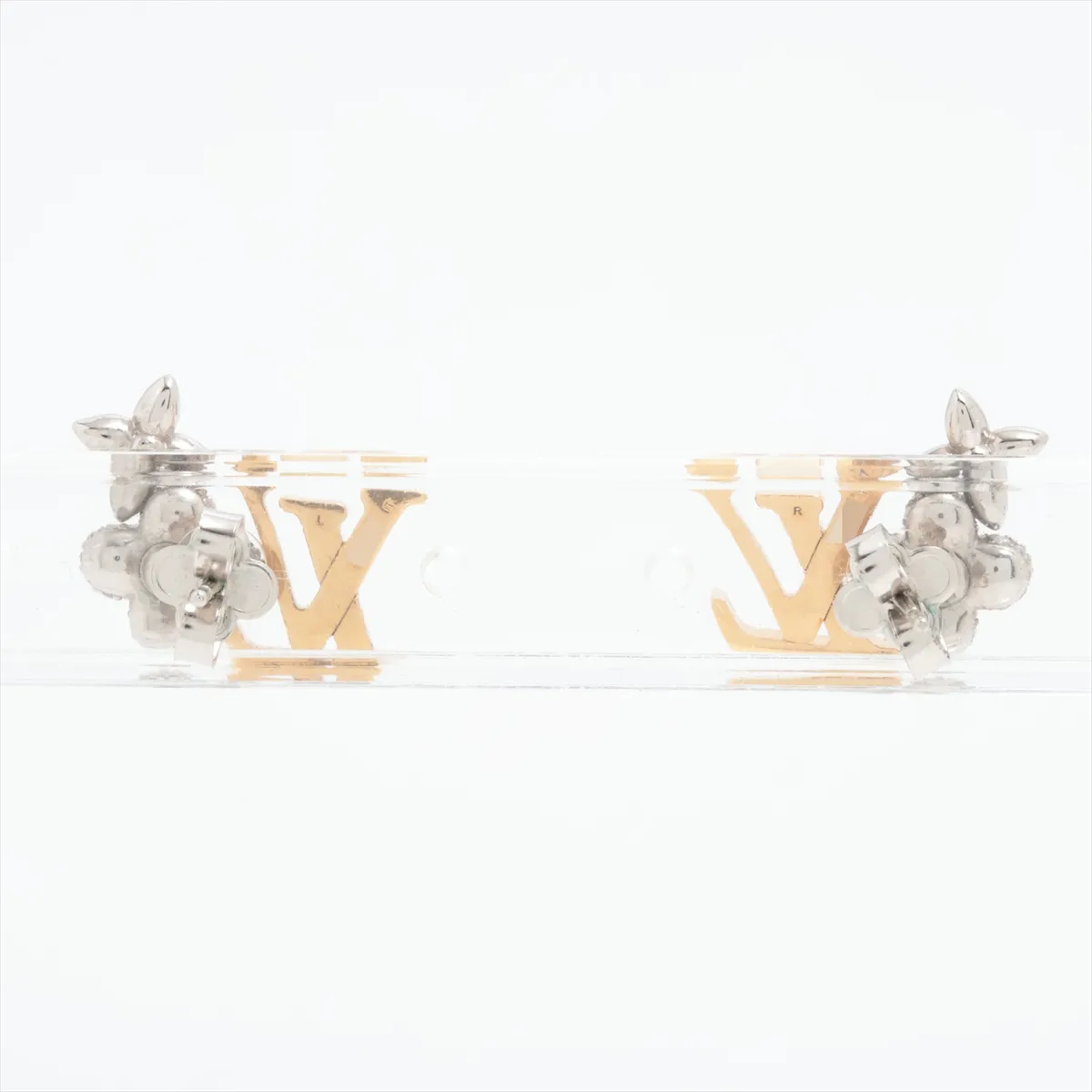 M01264 Earrings, Puisse LV Glam TE5203, Earrings (for both ears), GP Gold. Shows signs of wear: — view 2