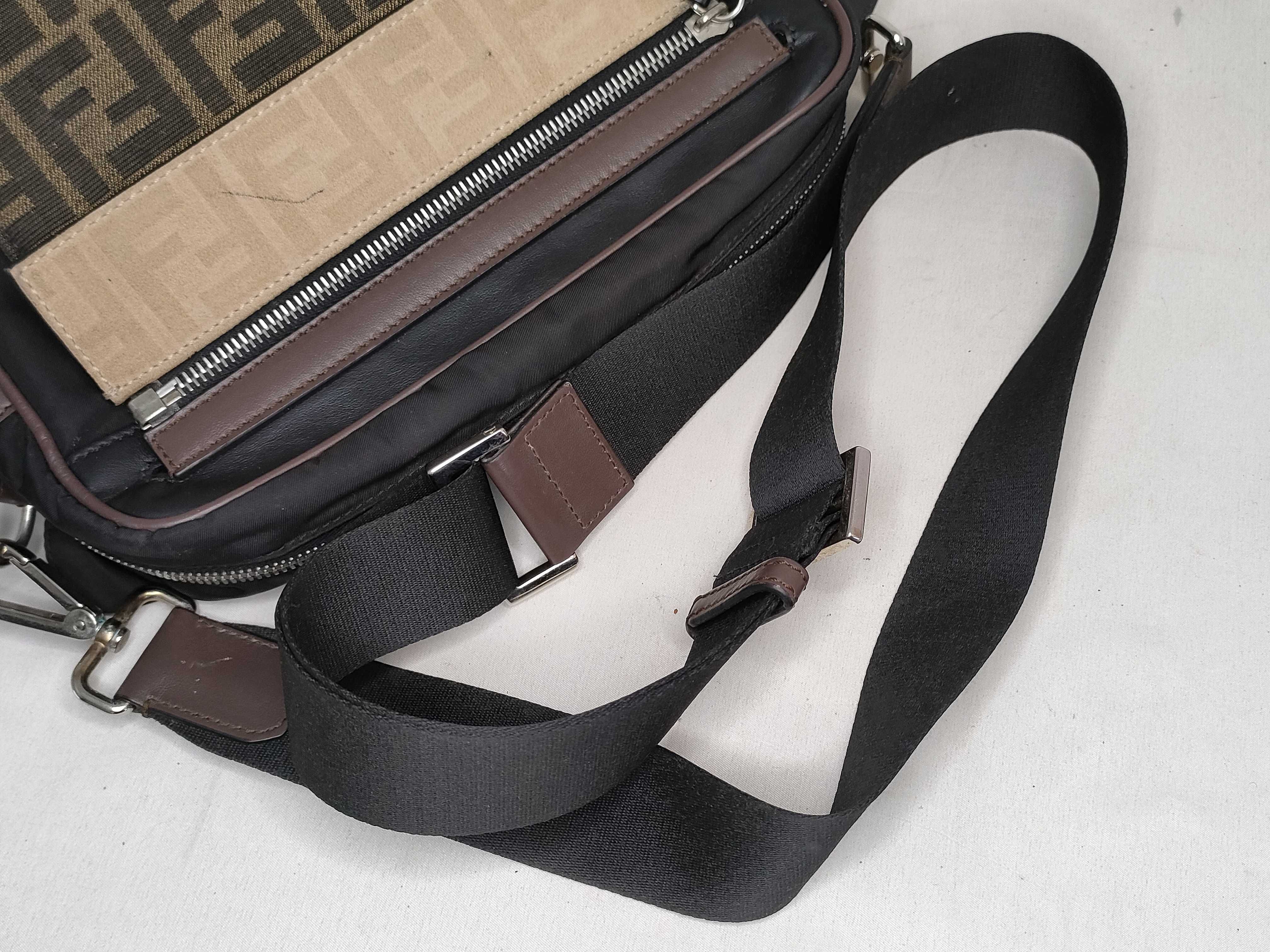 Zucca pattern PH- Colour Black FF Motif Nylon Messenger Bag Shoulder Bag — view 3