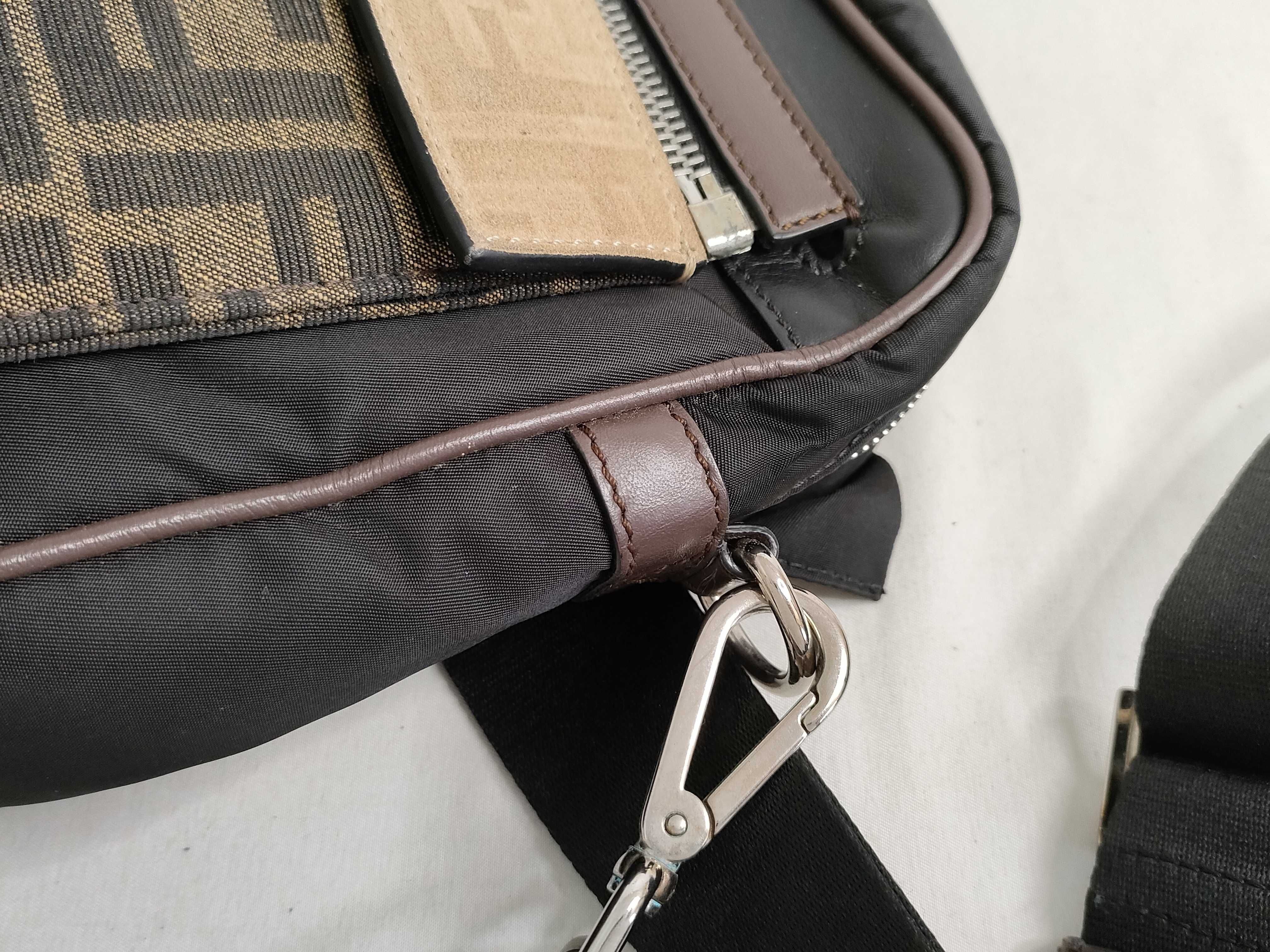 Zucca pattern PH- Colour Black FF Motif Nylon Messenger Bag Shoulder Bag — view 5