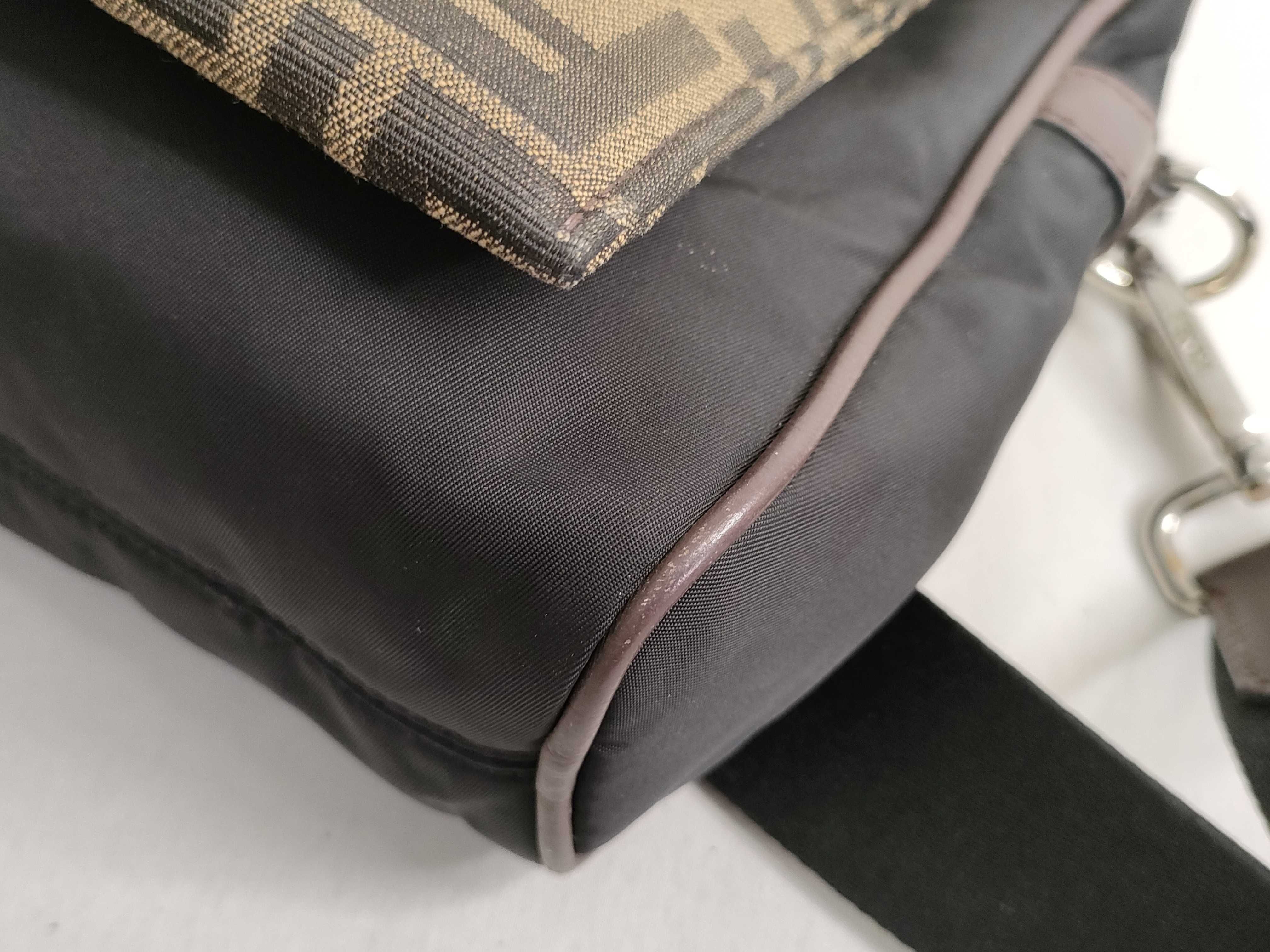 Zucca pattern PH- Colour Black FF Motif Nylon Messenger Bag Shoulder Bag — view 6