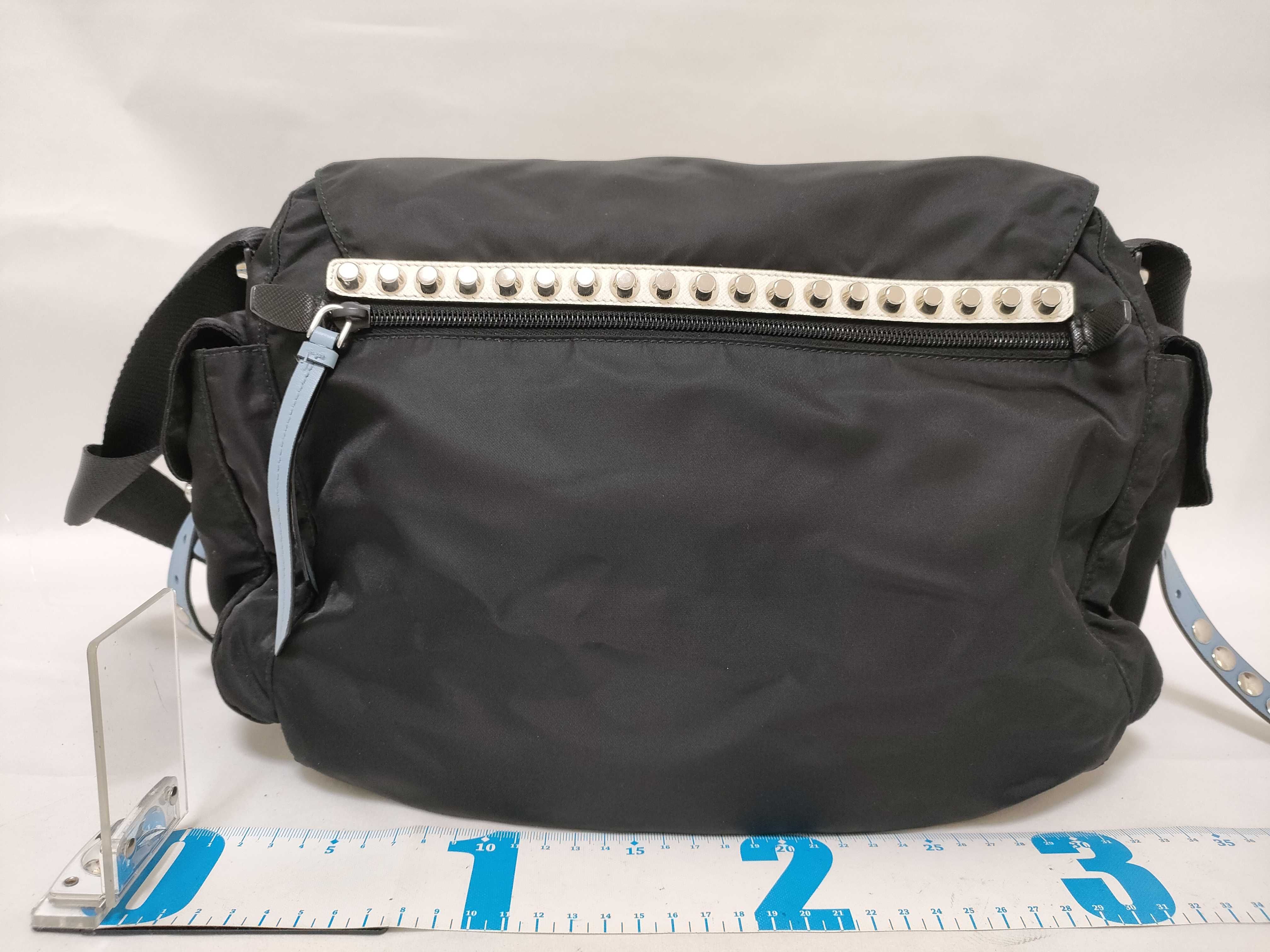 Nylon Prada Tessuto Studded Messenger Shoulder Bag with White Tag and Dust Bag - Excellent Condition — view 2