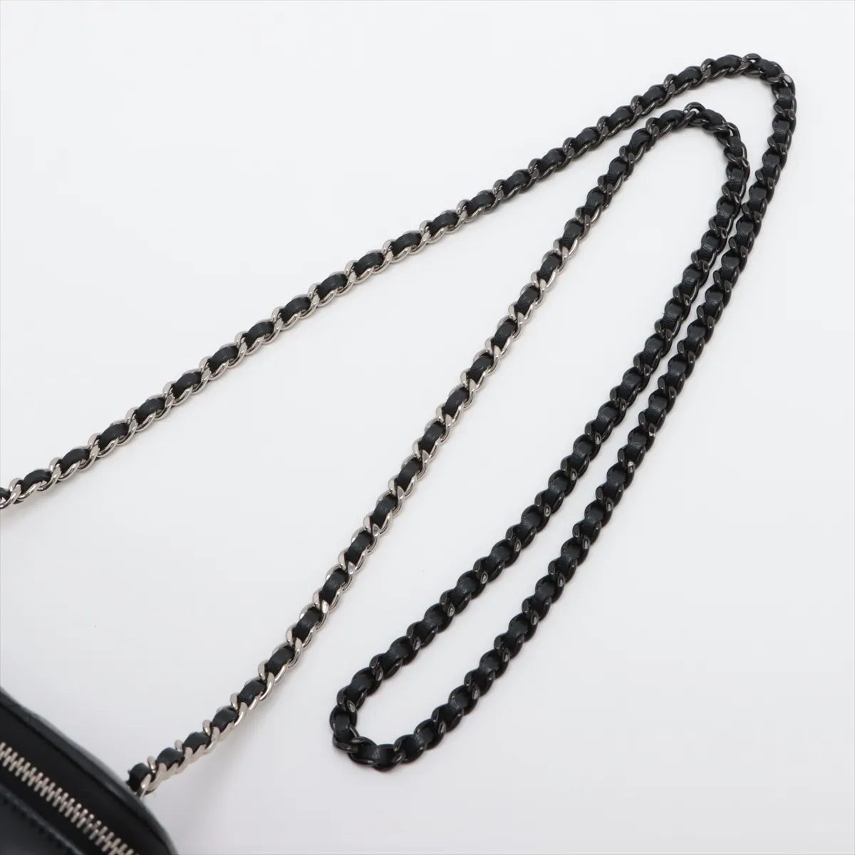 Matelasse Lambskin Chain Shoulder Bag Vanity Black x Silver Hardware C1LA23KH Random Serial — view 5