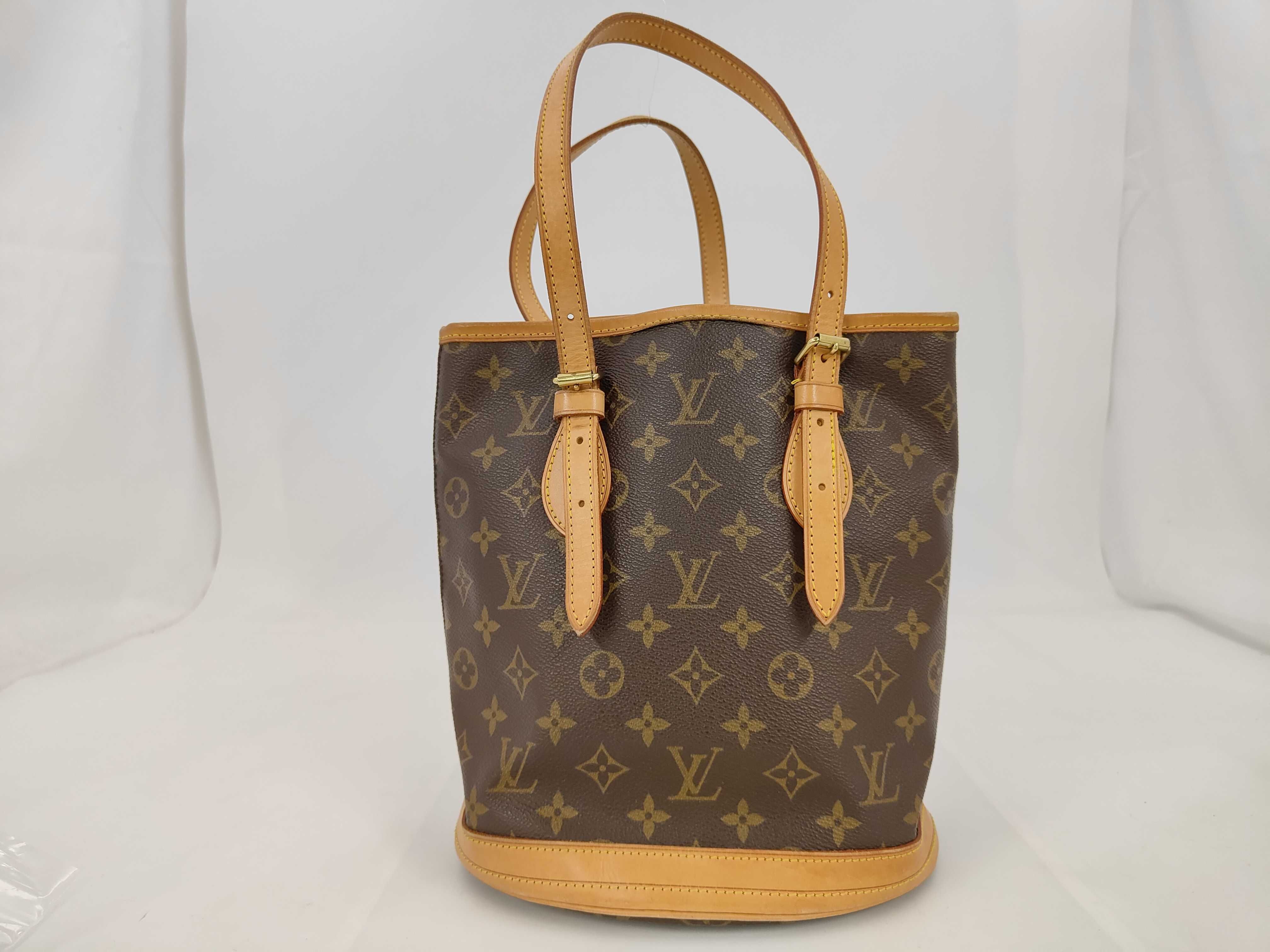 Monogram Vuitton M42238 Bucket PM Tote Bag, Bucket-shaped Bag, Monogram Canvas, Brown Shoulder Bag