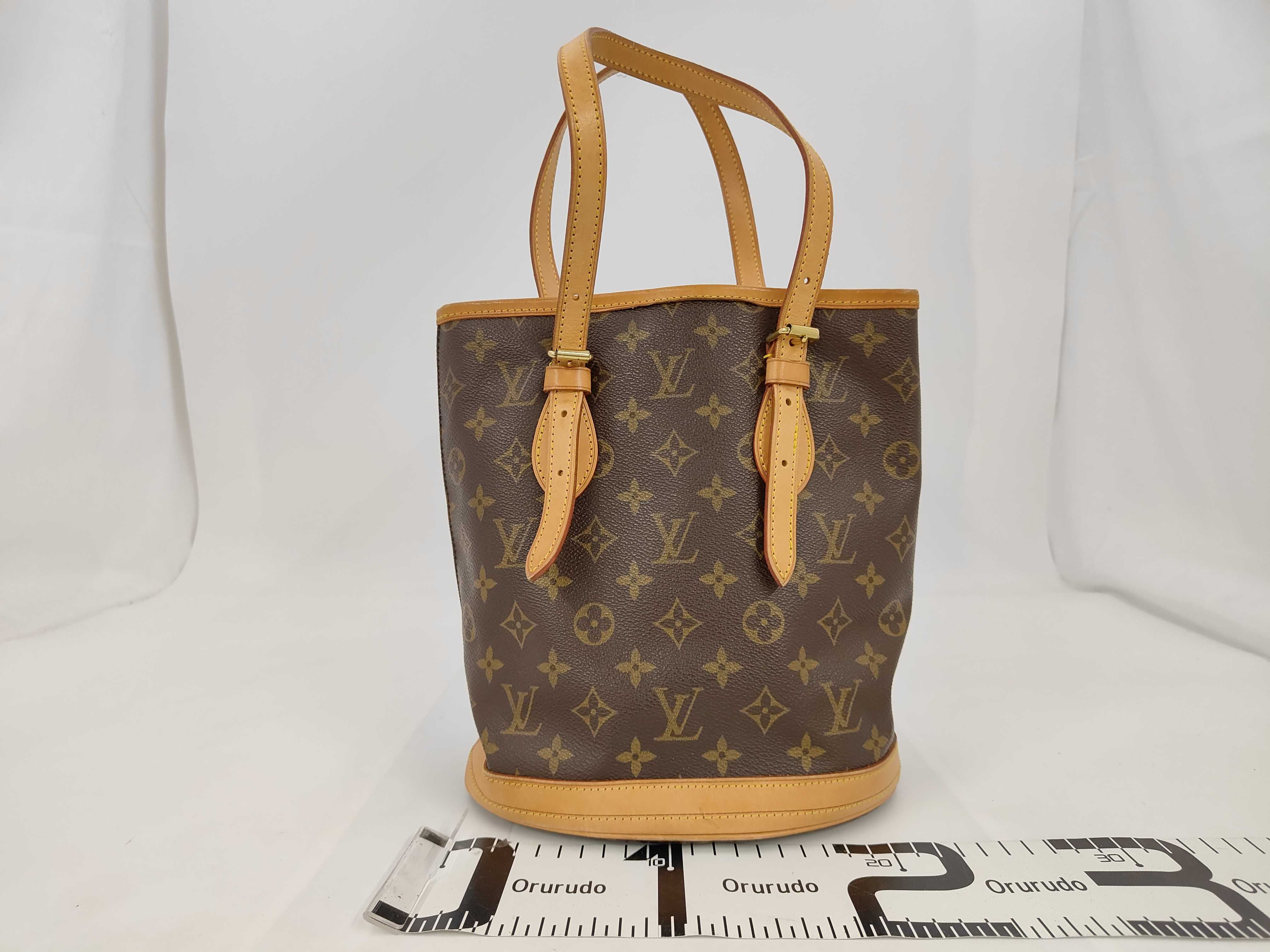 Monogram Vuitton M42238 Bucket PM Tote Bag, Bucket-shaped Bag, Monogram Canvas, Brown Shoulder Bag — view 2