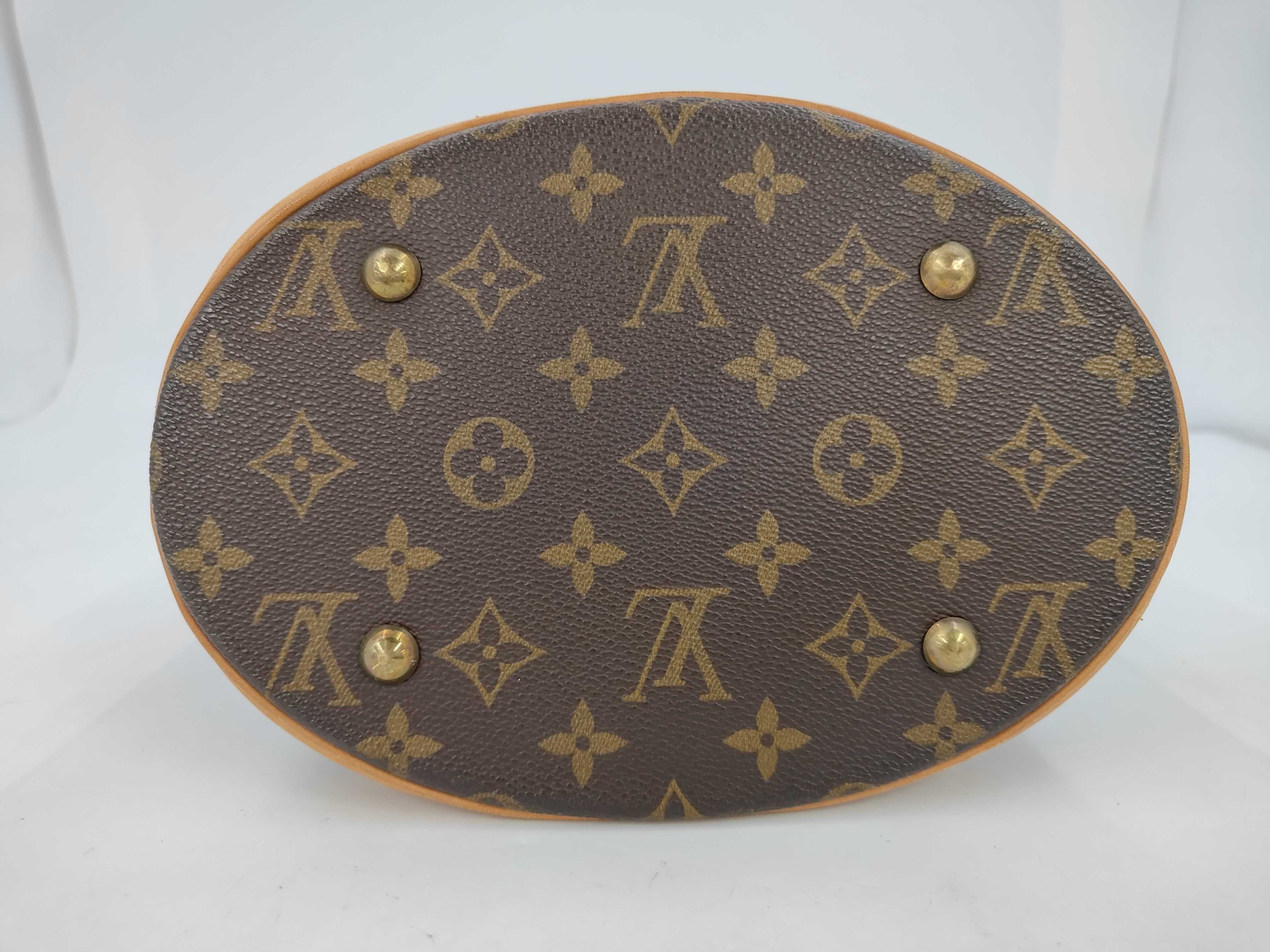 Monogram Vuitton M42238 Bucket PM Tote Bag, Bucket-shaped Bag, Monogram Canvas, Brown Shoulder Bag — view 3