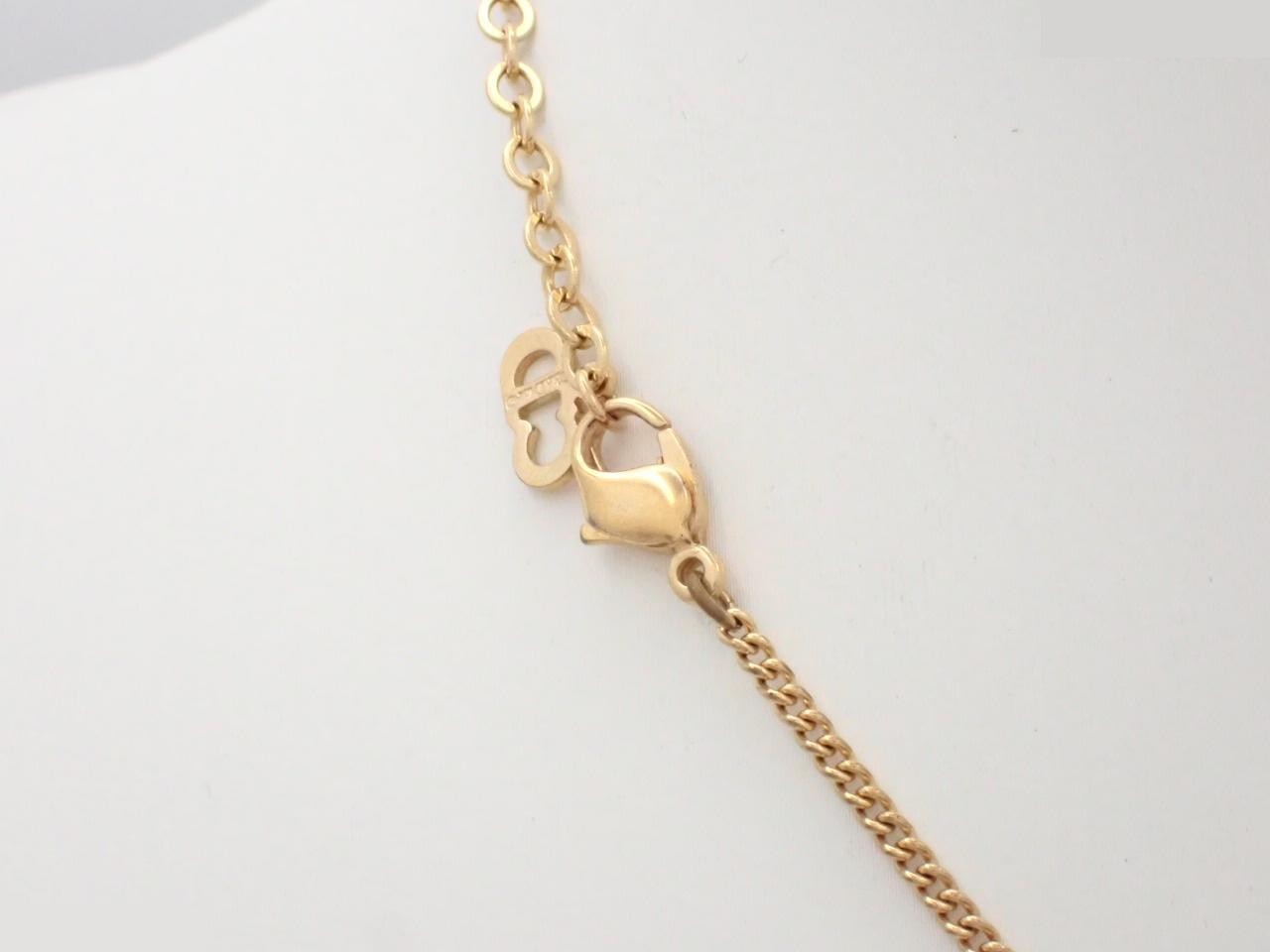 CD logo necklace, gold color, chain approximately 44cm. — view 2