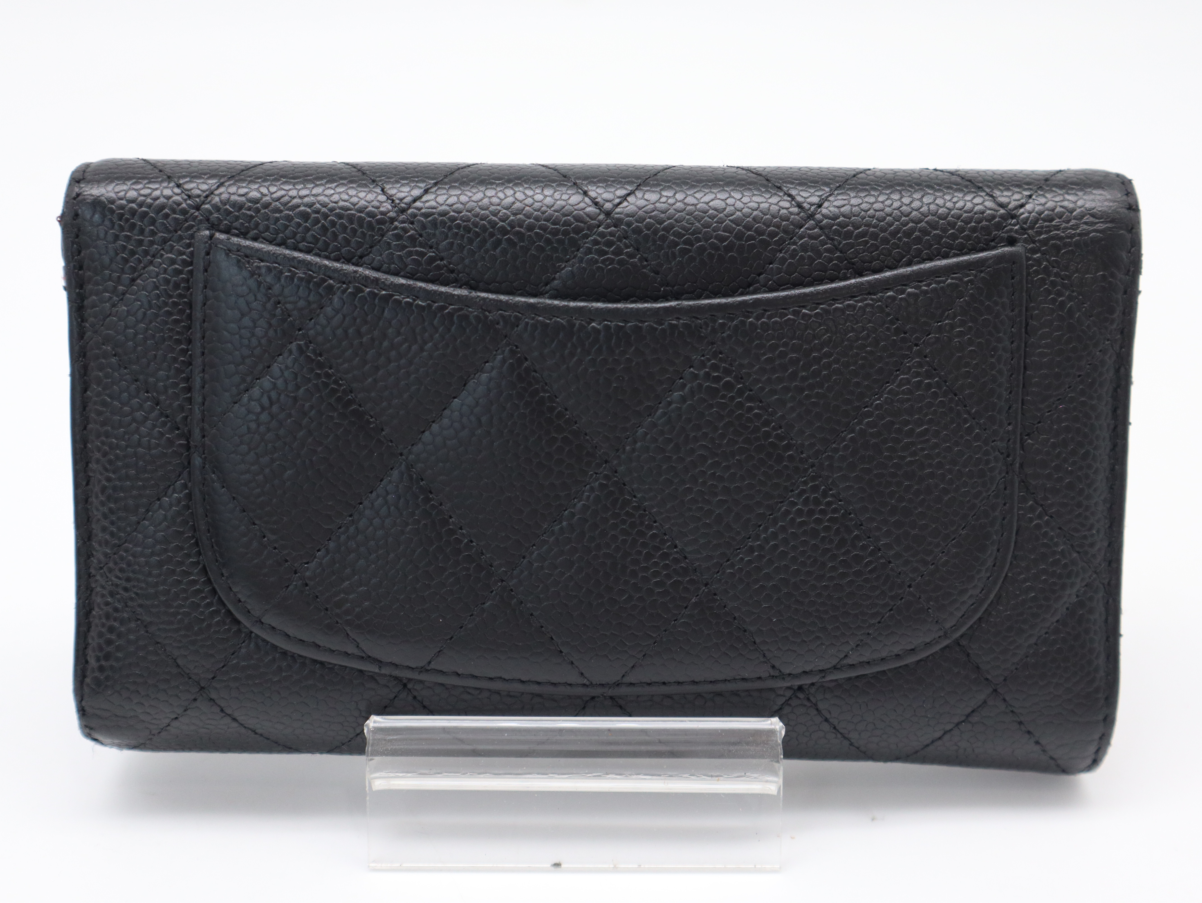 Caviar Skin Matelassé Long Wallet, Coco Mark, Black, Seal, 20240582 Wallet — view 2