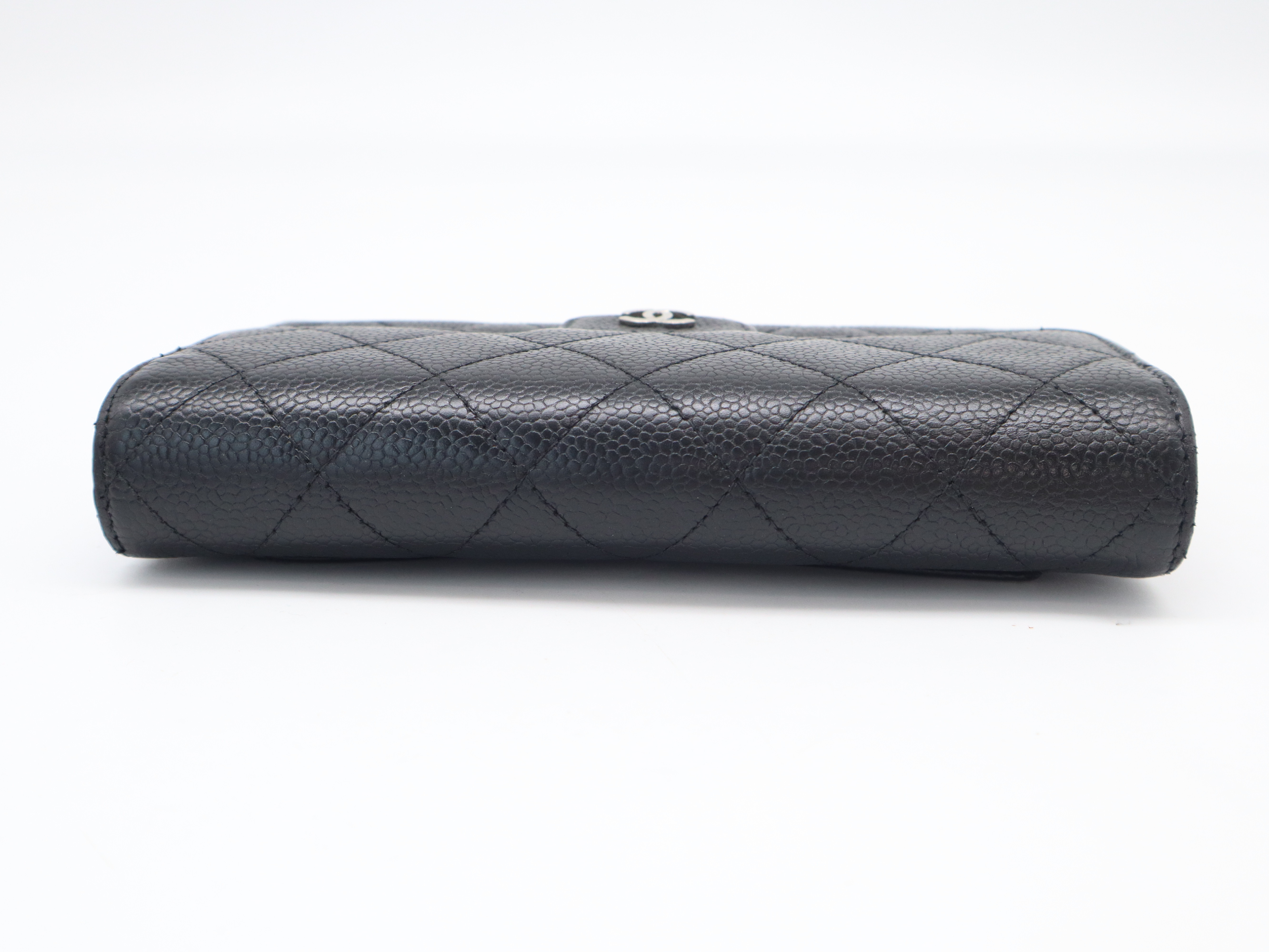Caviar Skin Matelassé Long Wallet, Coco Mark, Black, Seal, 20240582 Wallet — view 3