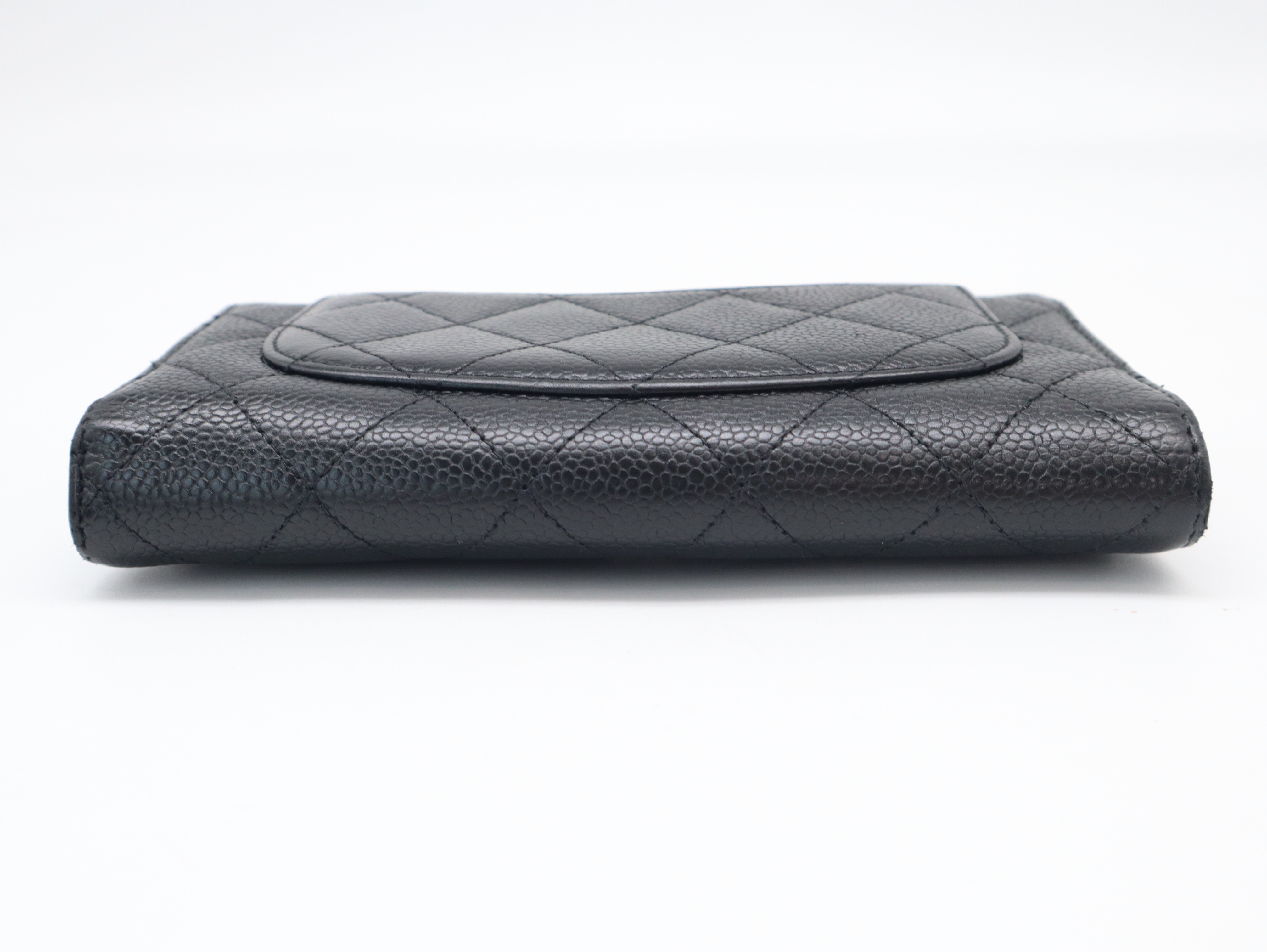 Caviar Skin Matelassé Long Wallet, Coco Mark, Black, Seal, 20240582 Wallet — view 4