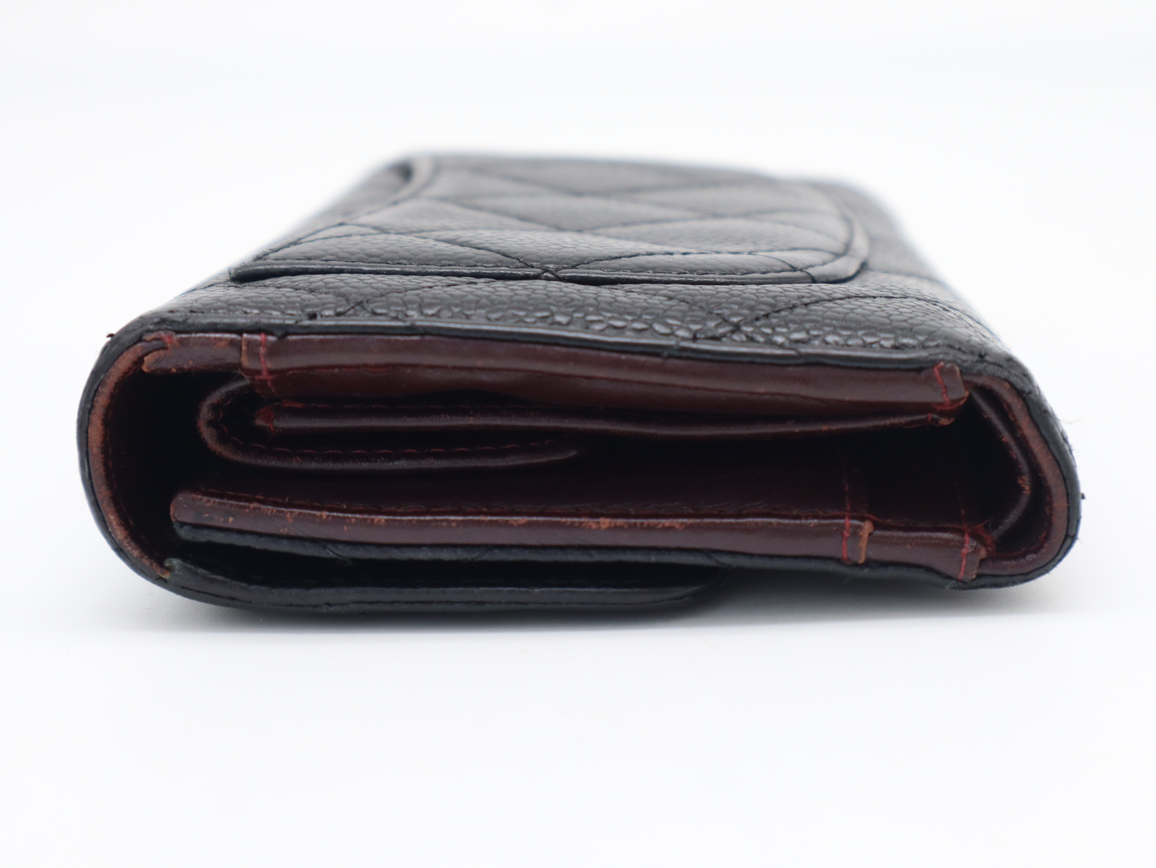 Caviar Skin Matelassé Long Wallet, Coco Mark, Black, Seal, 20240582 Wallet — view 6