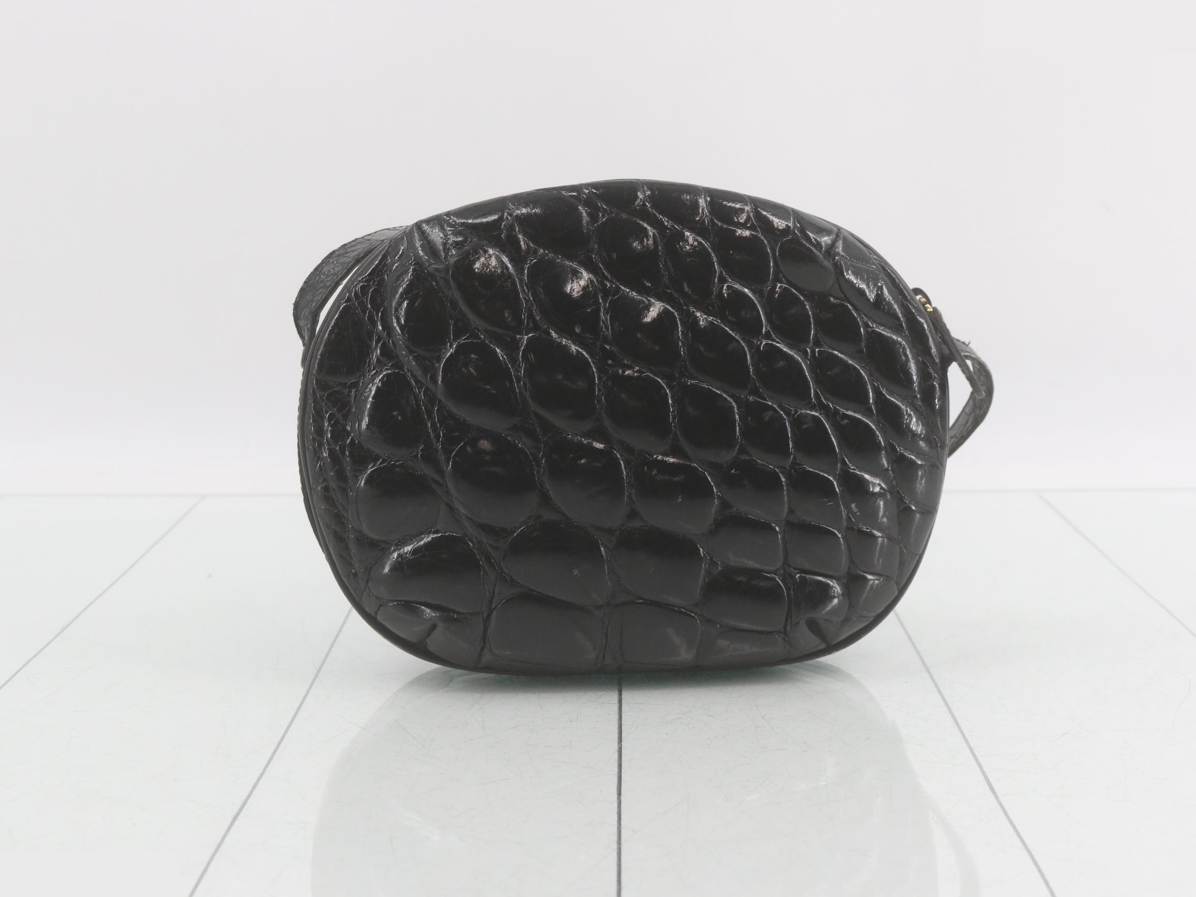 crocodile leather shoulder bag — view 2
