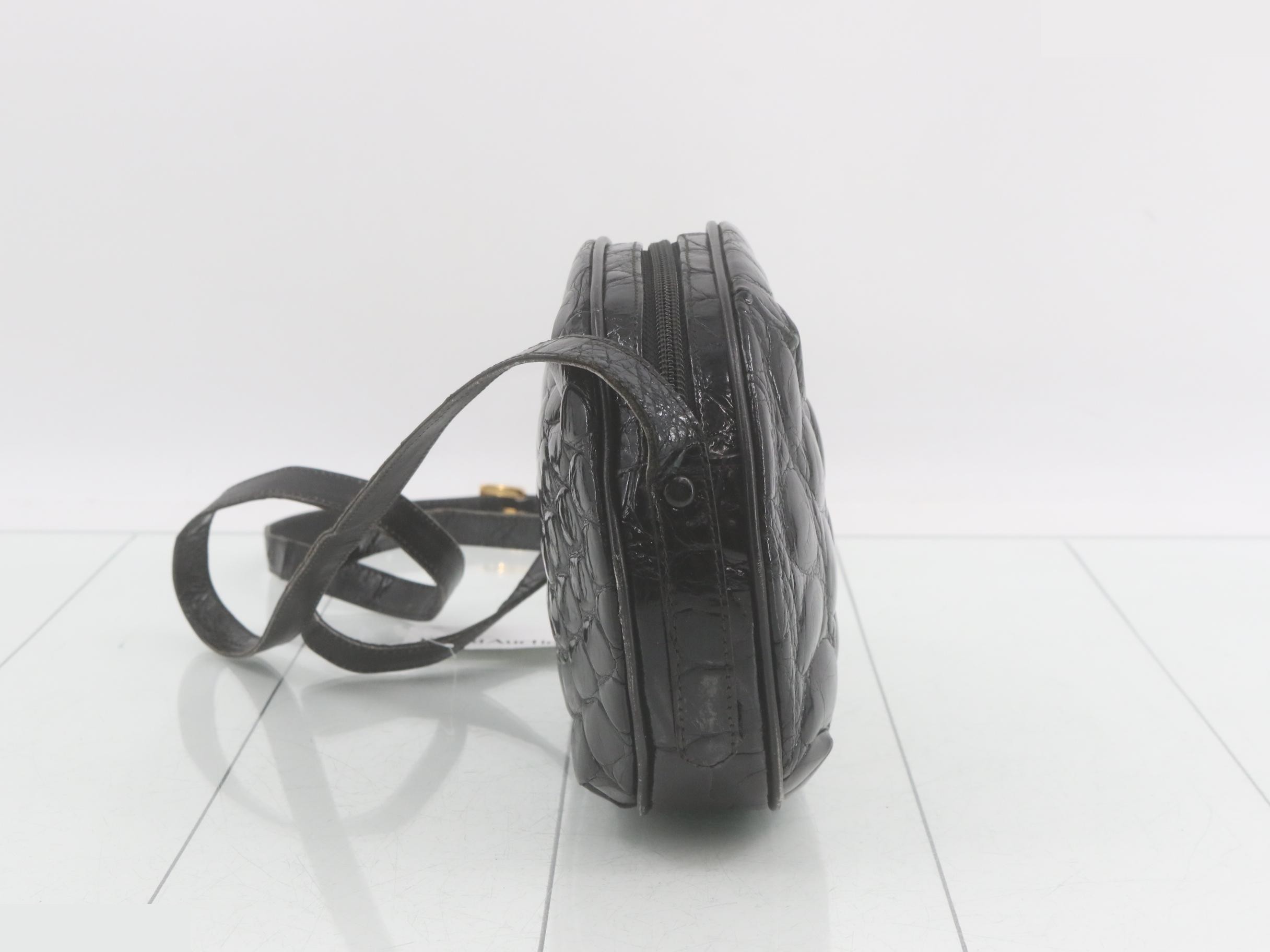 crocodile leather shoulder bag — view 3