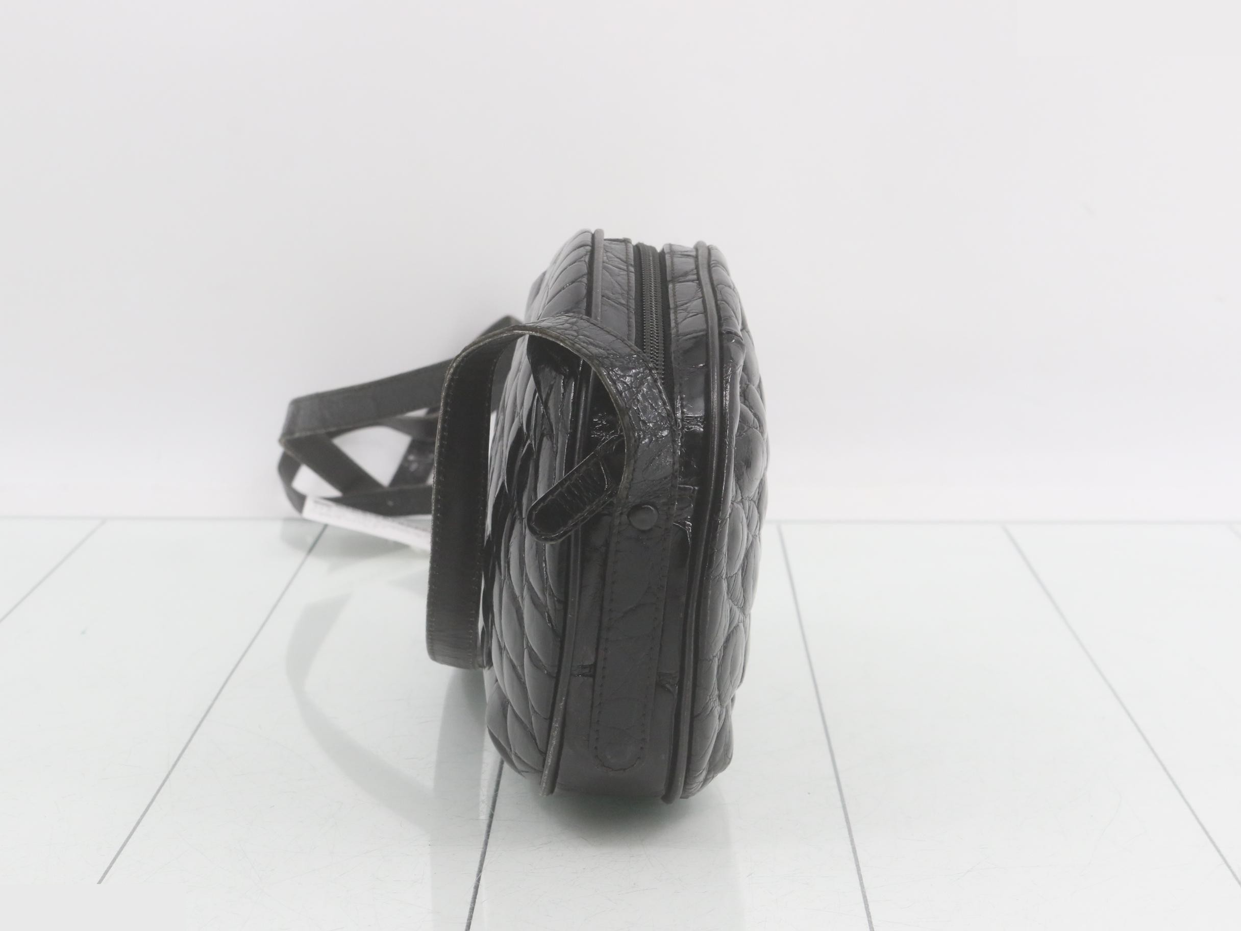 crocodile leather shoulder bag — view 4