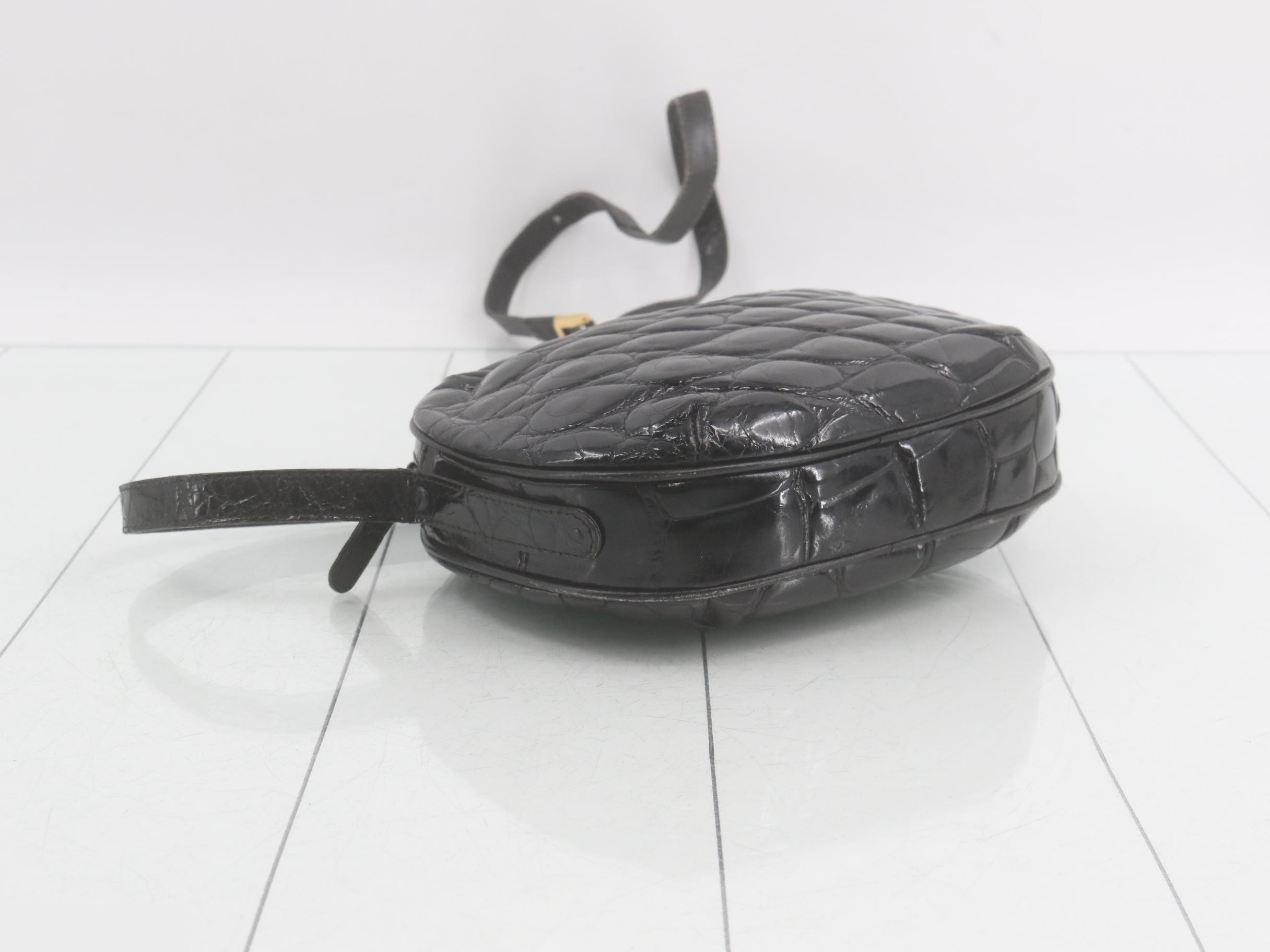 crocodile leather shoulder bag — view 5