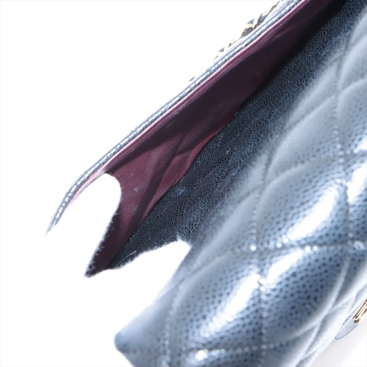 [Individually packaged] Chanel Large Matelassé 34 Maxi Caviar Skin Double Flap Double Chain Bag, Black with Gold Hardware, 19111818, Serial Number 19, A58601 — view 12