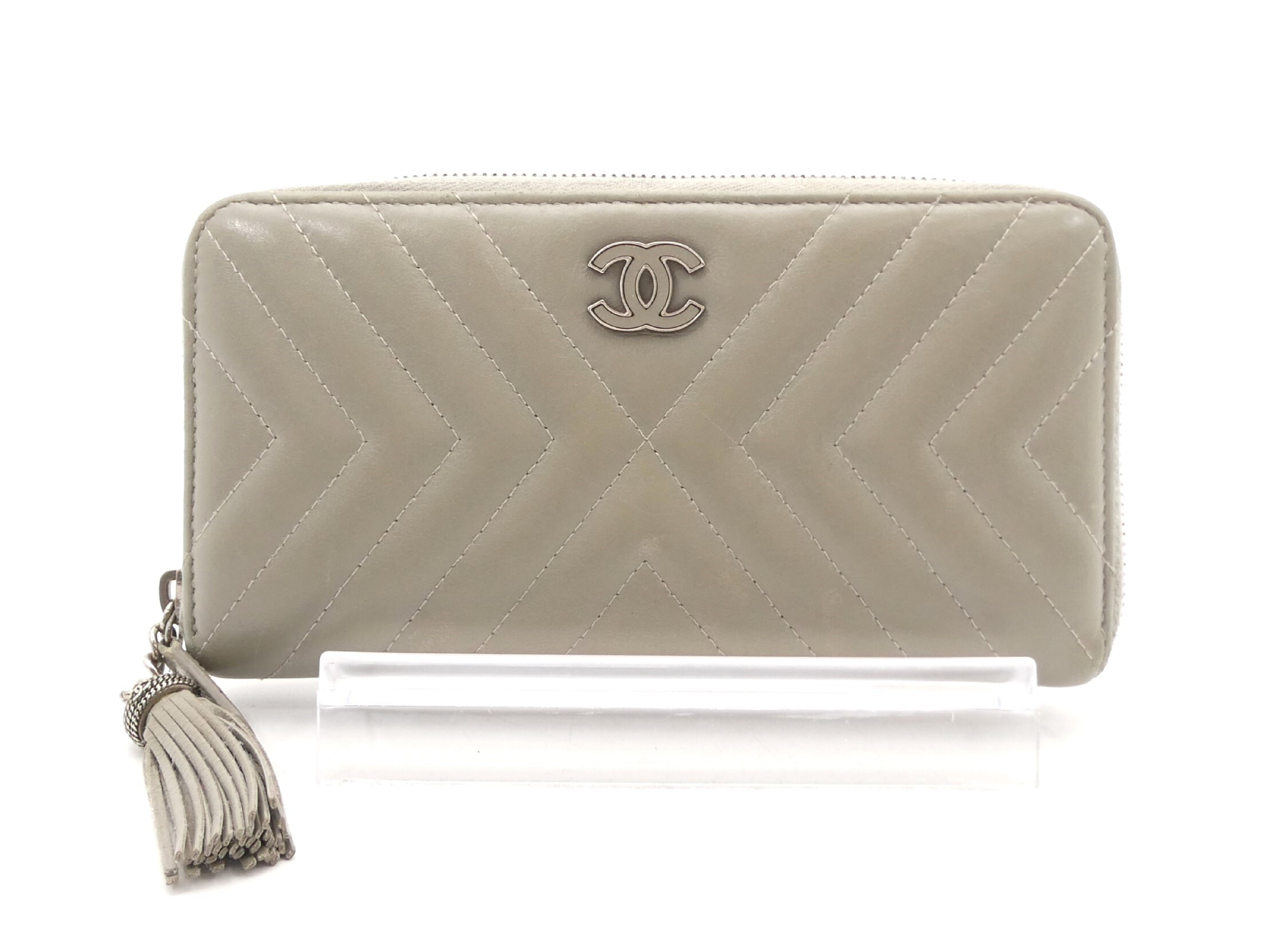 Chevron Coco Mark Round Zip Wallet
