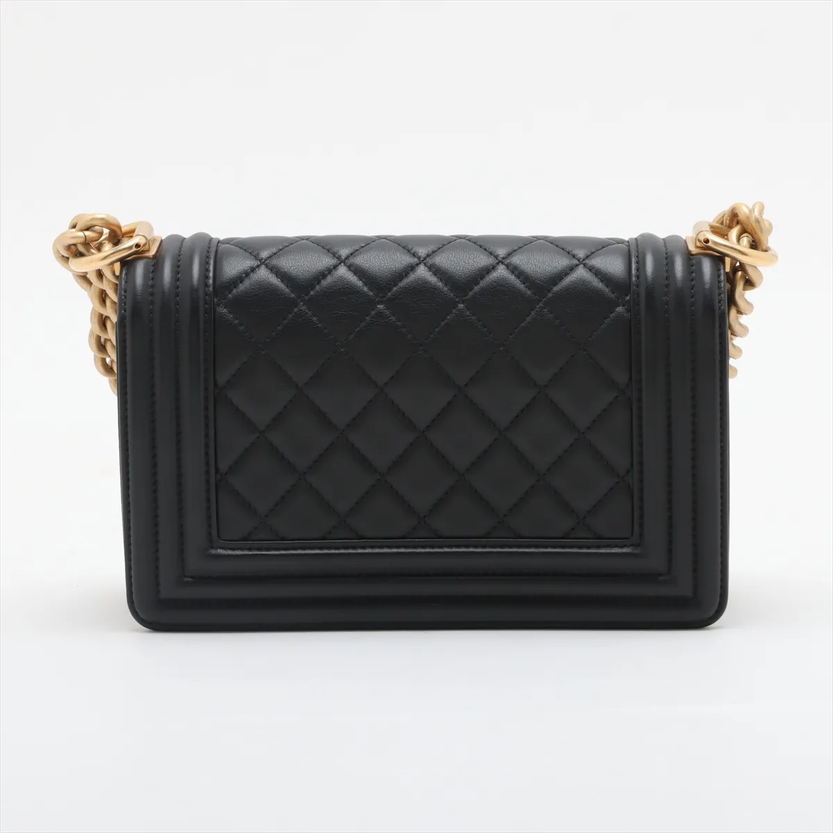 Boy Chanel 20 Small Lambskin Chain Shoulder Bag Black Gold Hardware 30914710 30s A67085 — view 2